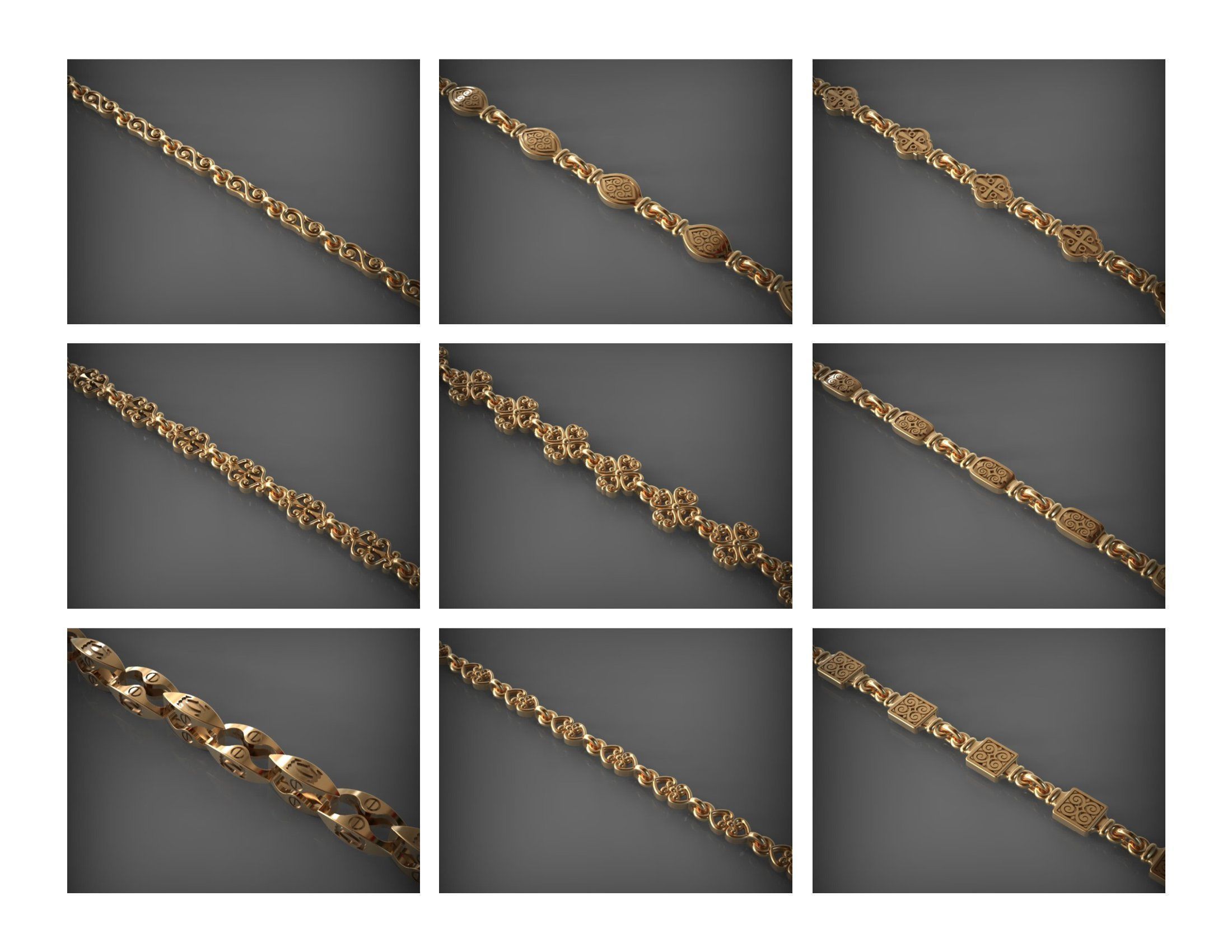CUBAN LINK CHAIN - 800 PIECES READY FOR PRINT 3D print model_58