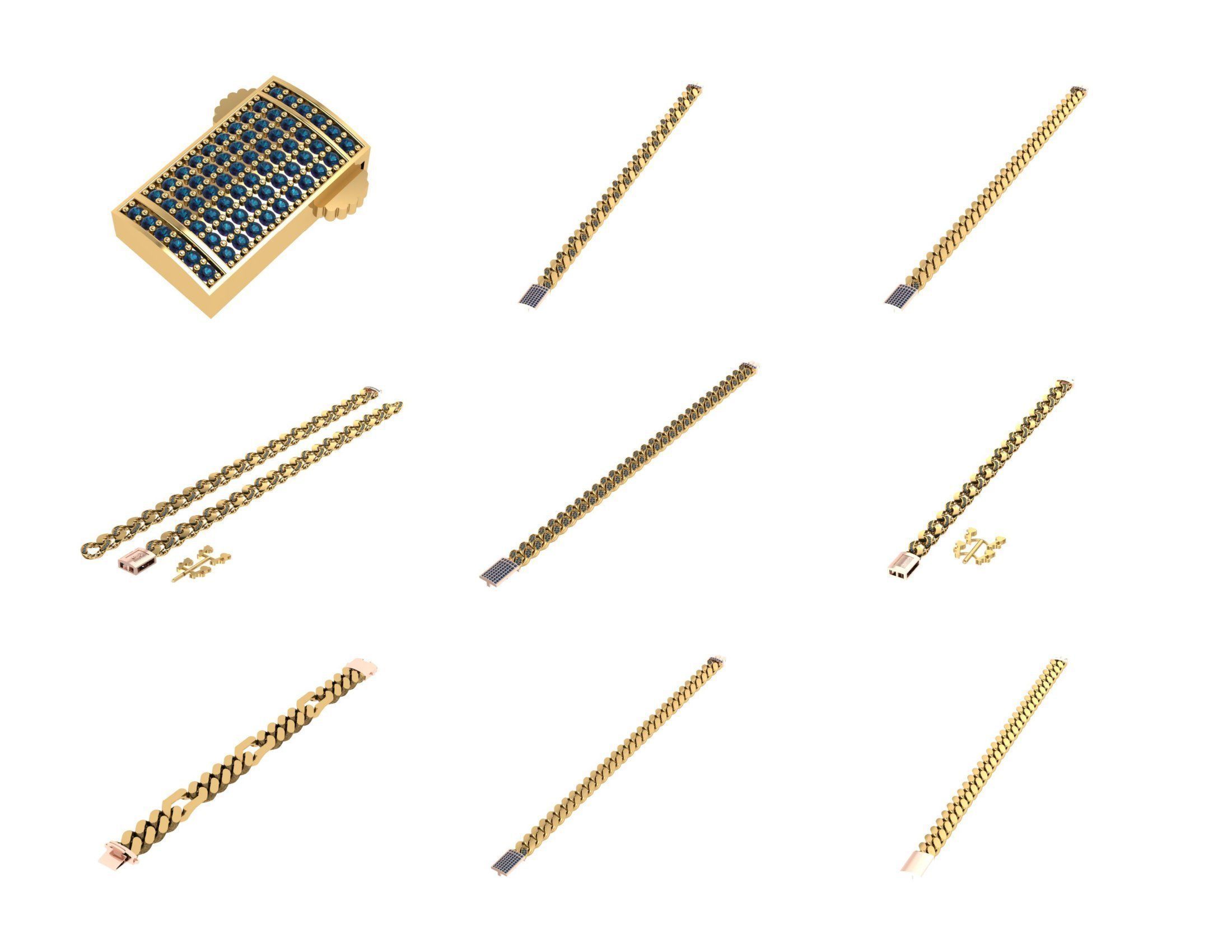 CUBAN LINK CHAIN - 800 PIECES READY FOR PRINT 3D print model_13