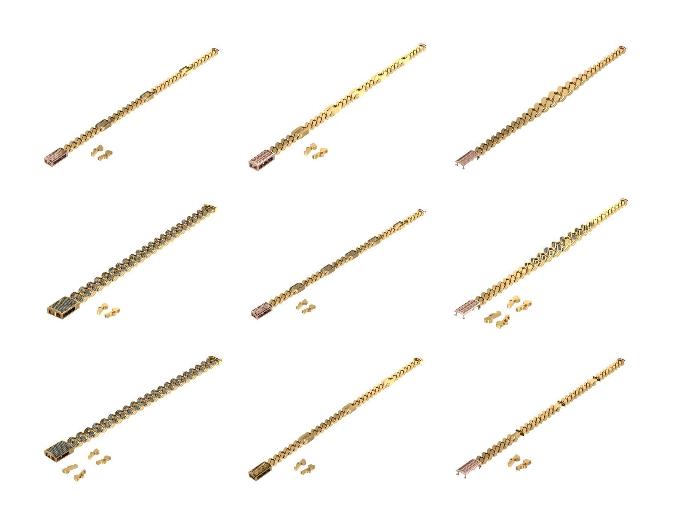 CUBAN LINK CHAIN - 800 PIECES READY FOR PRINT 3D print model_70