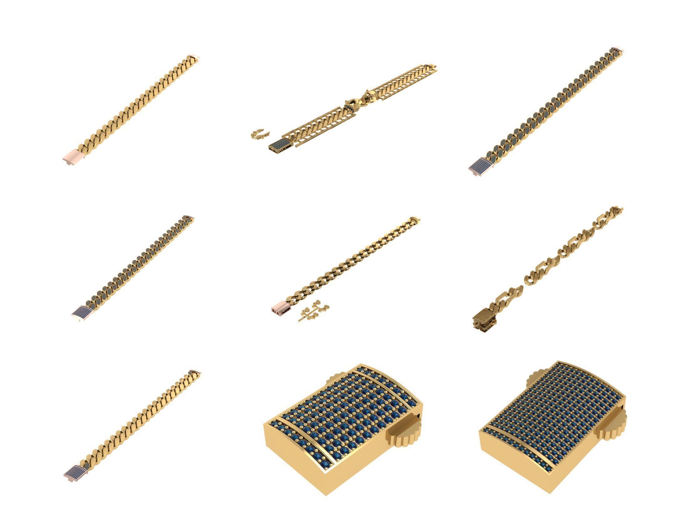 CUBAN LINK CHAIN - 800 PIECES READY FOR PRINT 3D print model_11