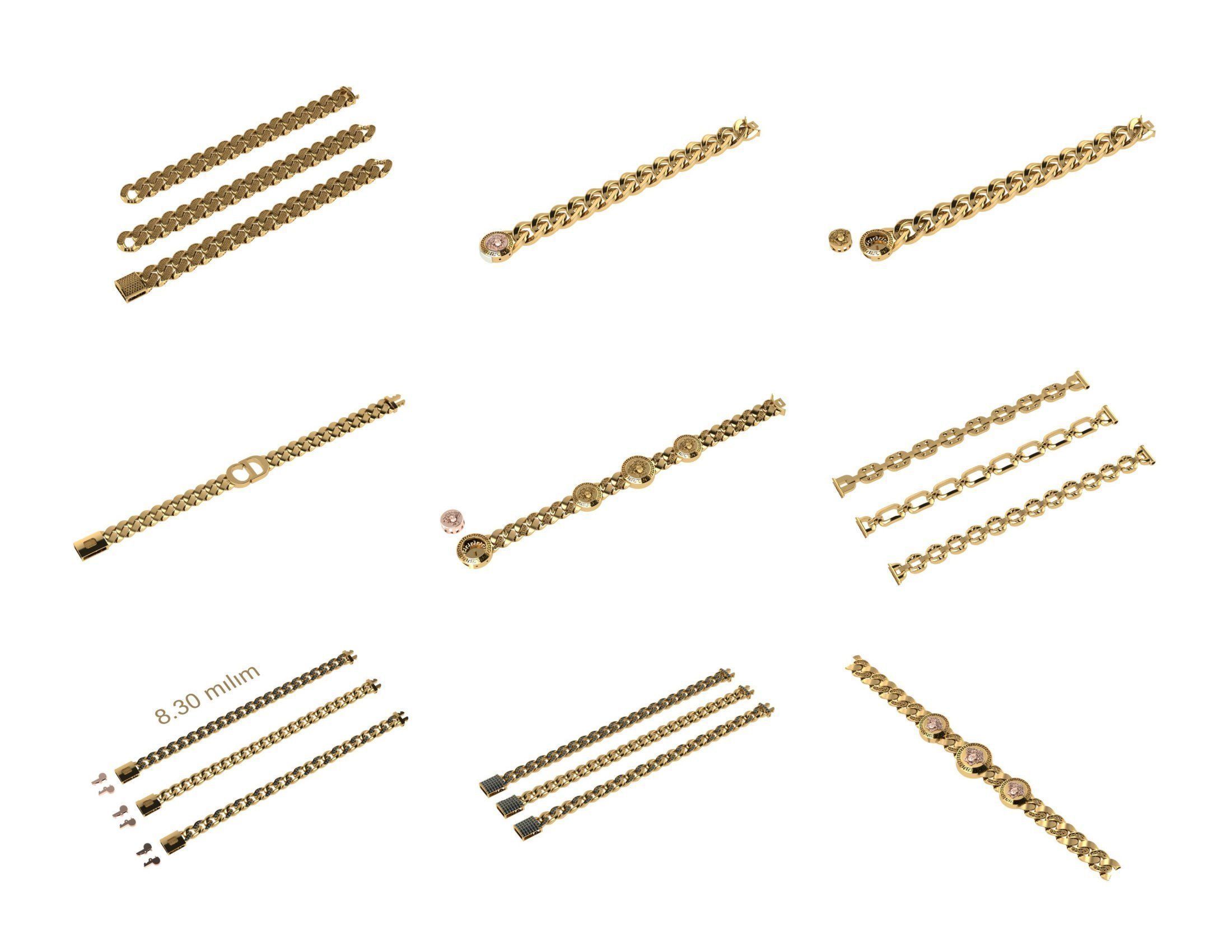 CUBAN LINK CHAIN - 800 PIECES READY FOR PRINT 3D print model_17