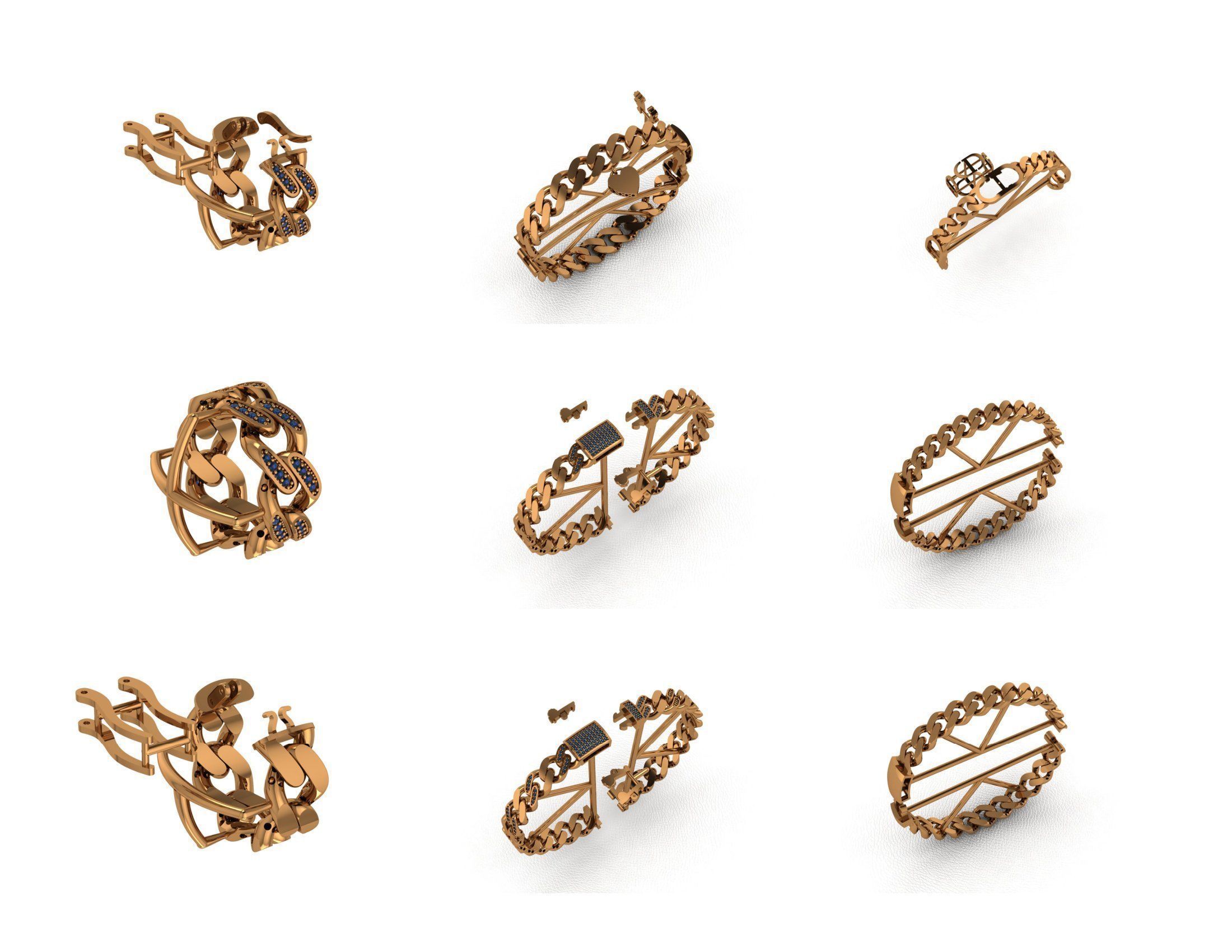 CUBAN LINK CHAIN - 800 PIECES READY FOR PRINT 3D print model_36