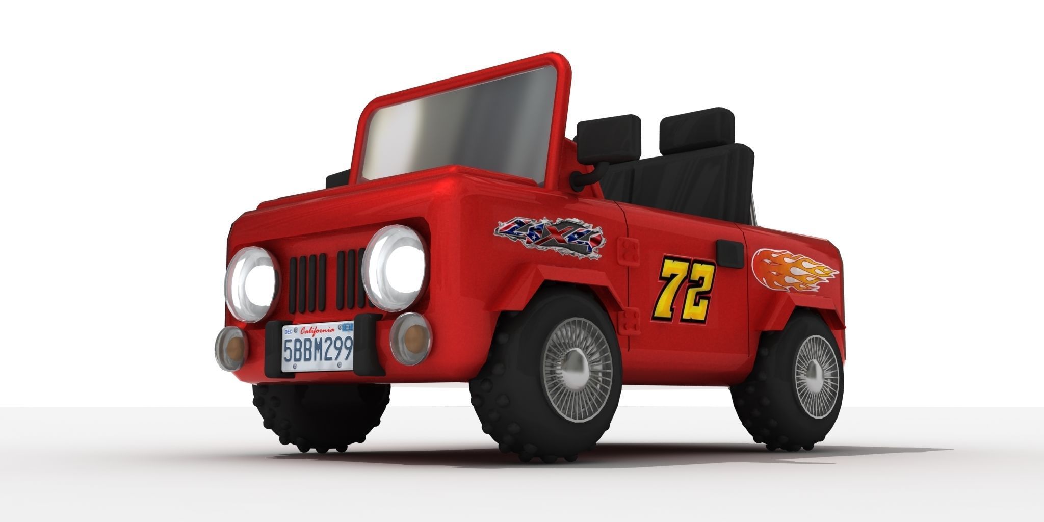 3D 3d Toy Car Suv 4x4 Low-poly 3D model_1