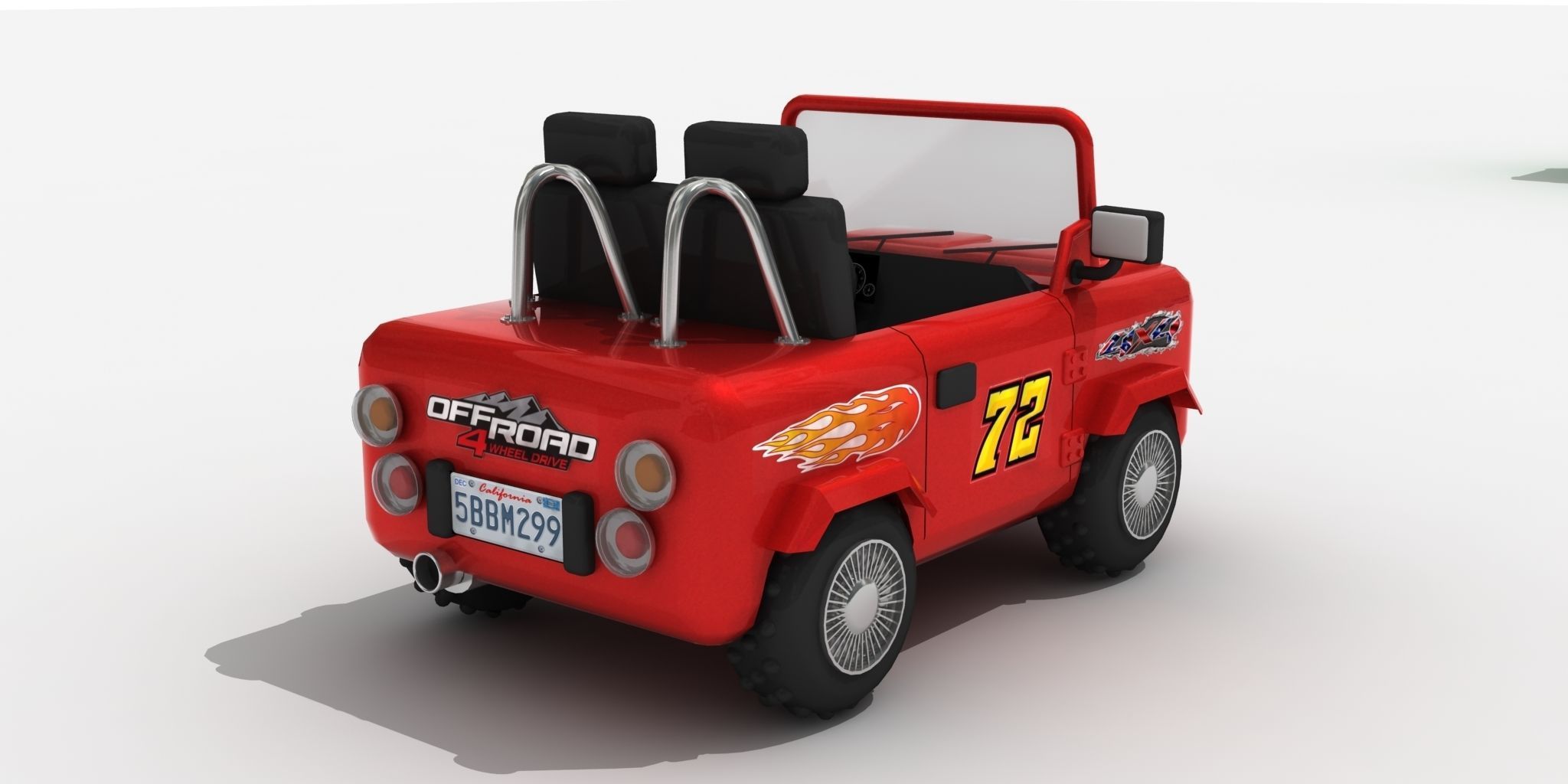 3D 3d Toy Car Suv 4x4 Low-poly 3D model_4