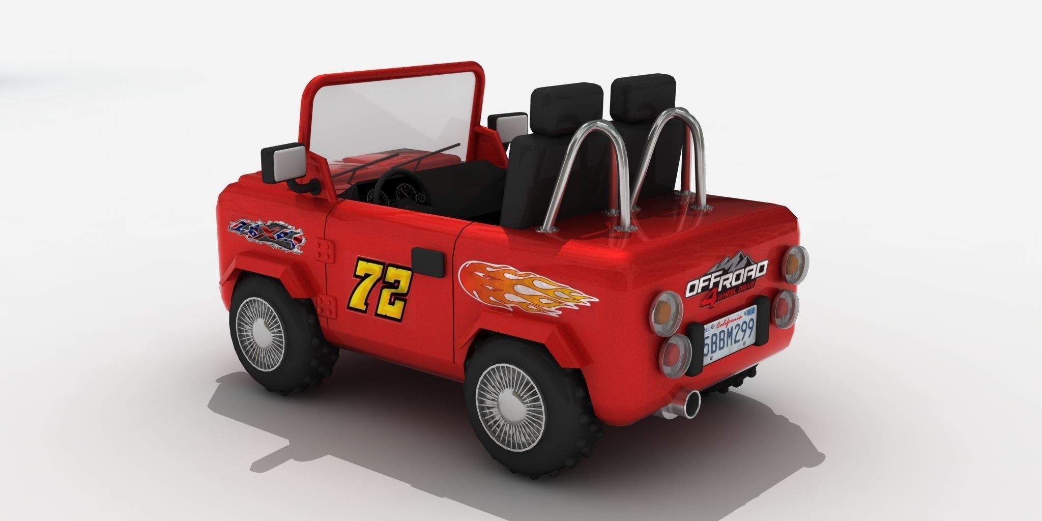 3D 3d Toy Car Suv 4x4 Low-poly 3D model_3