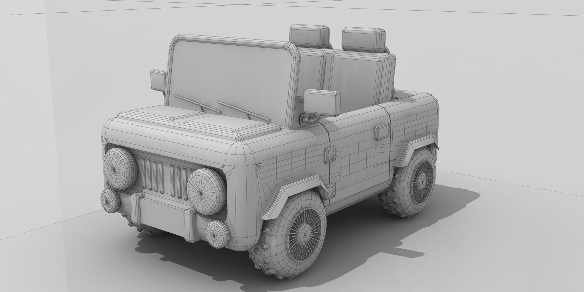 3D 3d Toy Car Suv 4x4 Low-poly 3D model_8