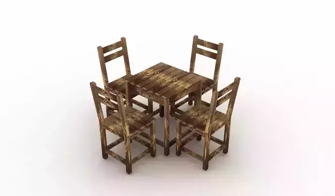  Wood Table Chair Set