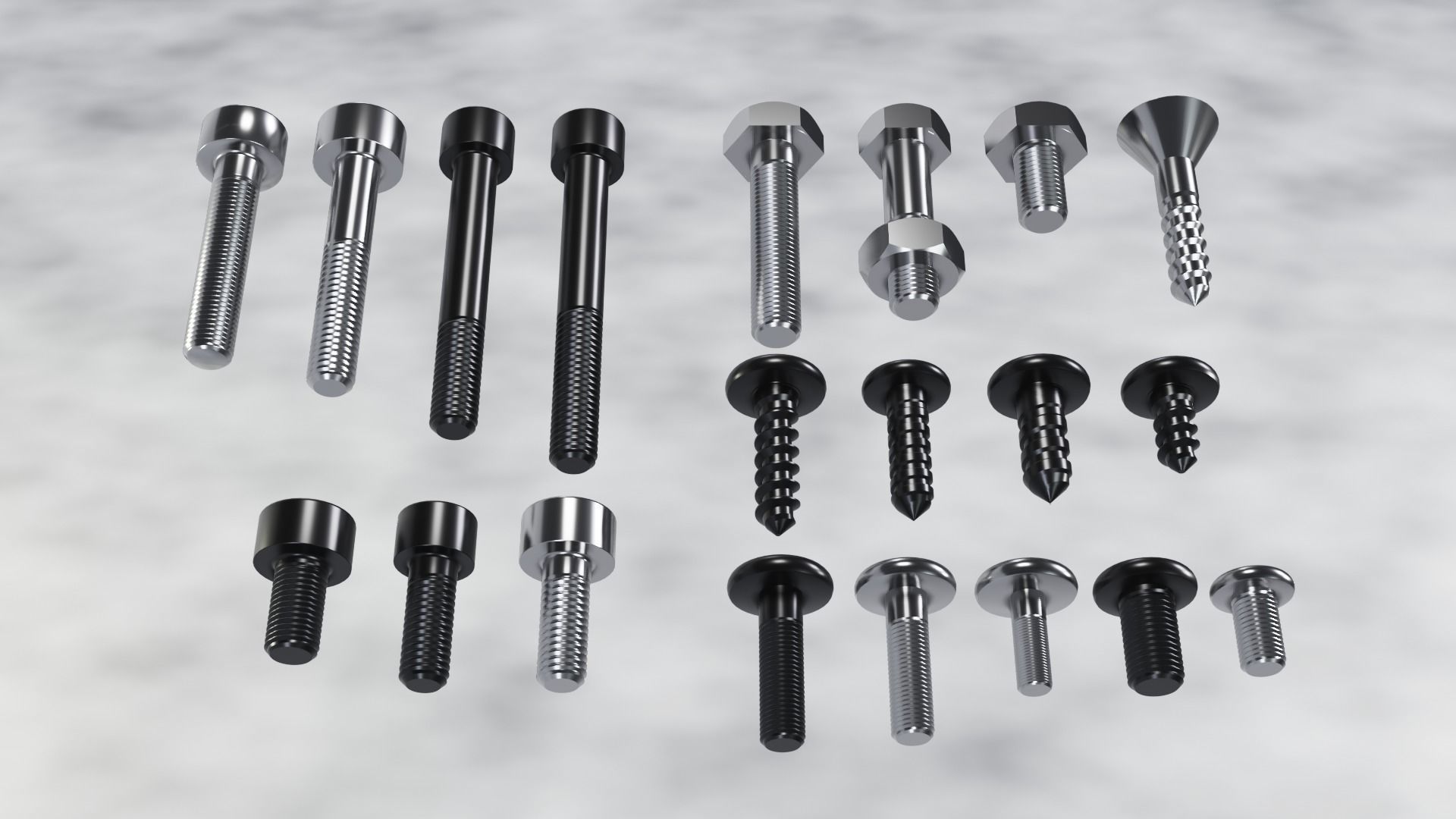 Screws and bolts collection 3D model_6