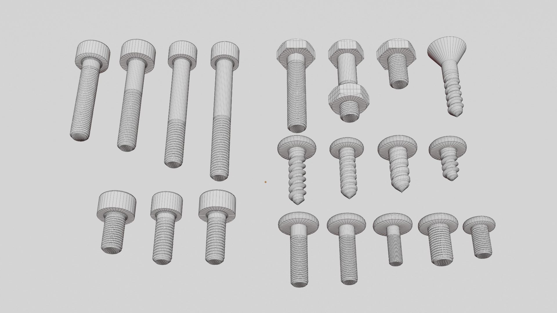 Screws and bolts collection 3D model_5
