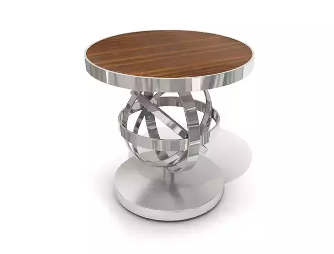 3D Chrome Modern Coffee Table 3D model