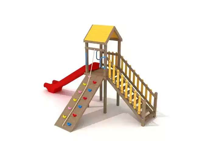 3D model Wooden Playground