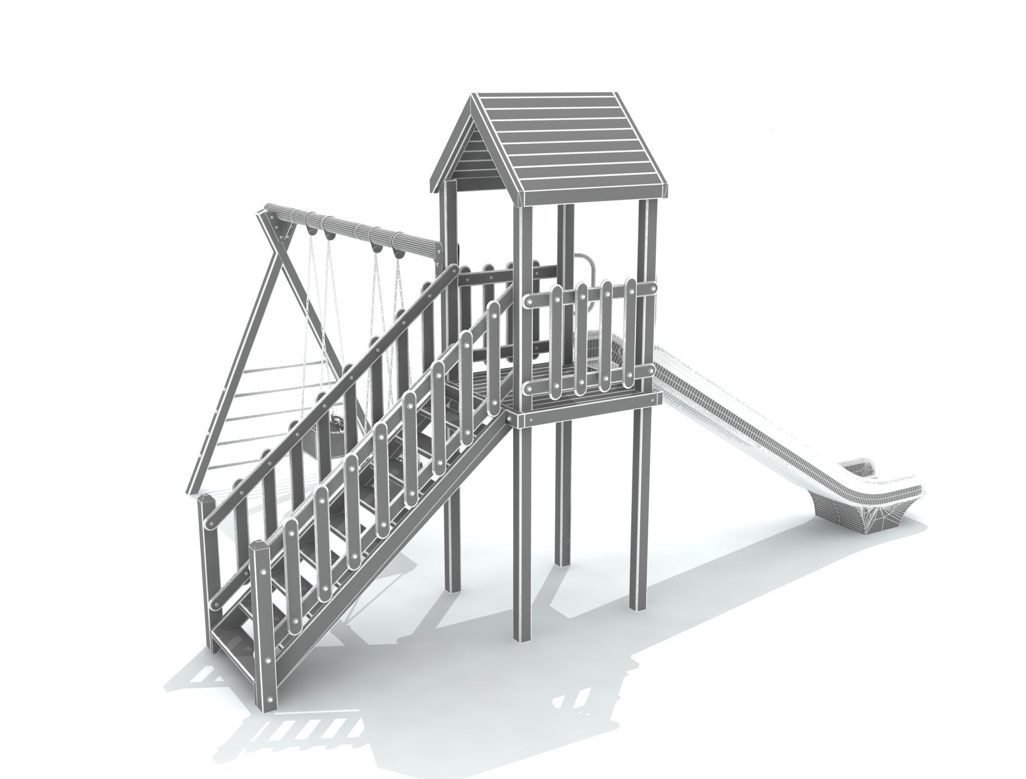 3D Wooden Playground 002 3D model_6
