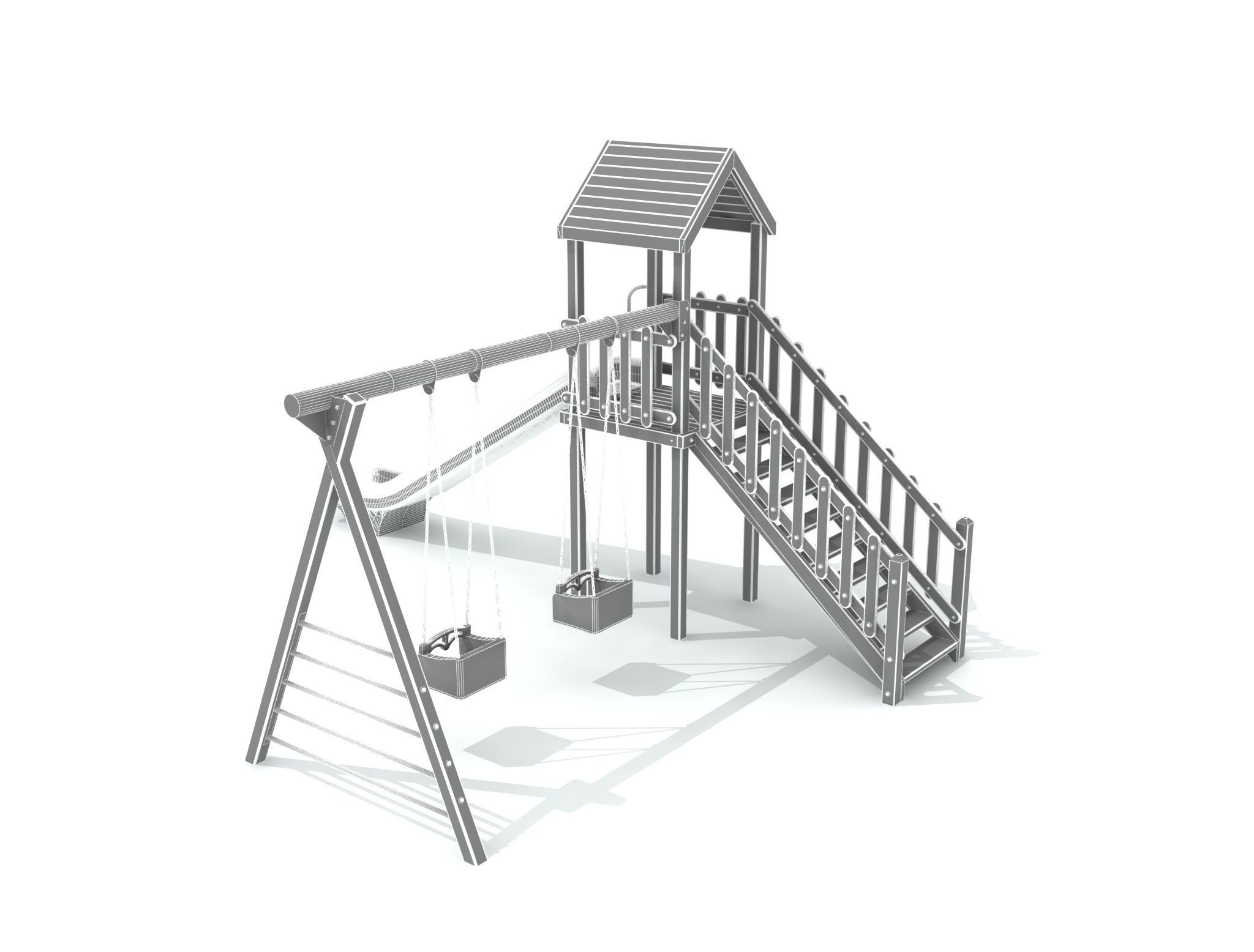 3D Wooden Playground 002 3D model_5