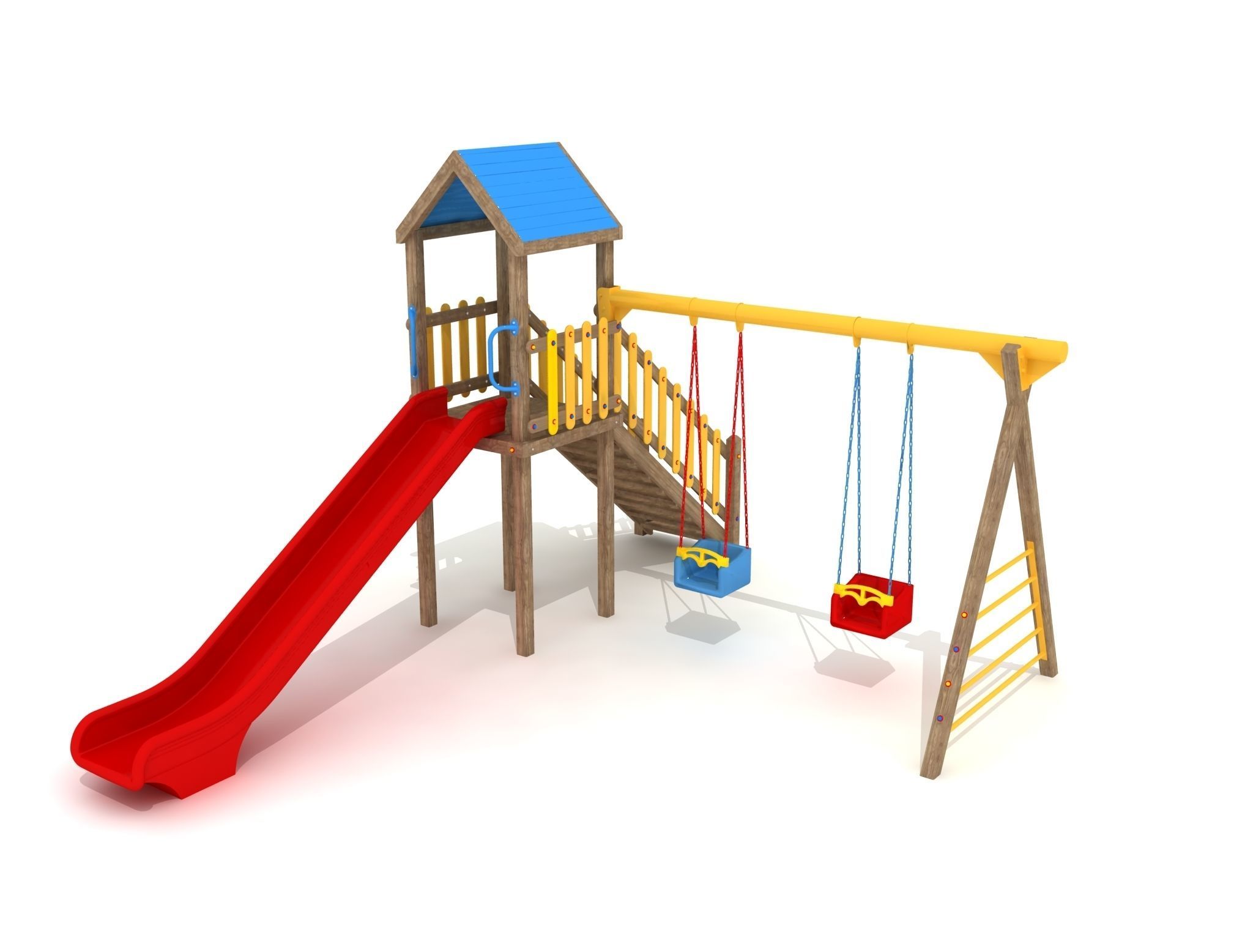 3D Wooden Playground 002 3D model_3