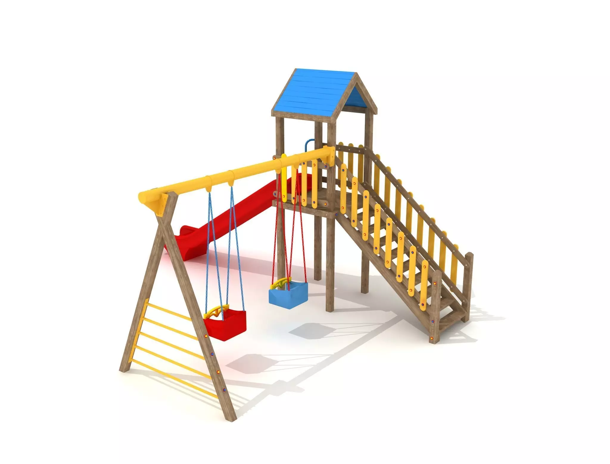 3D Wooden Playground 002 3D model_0