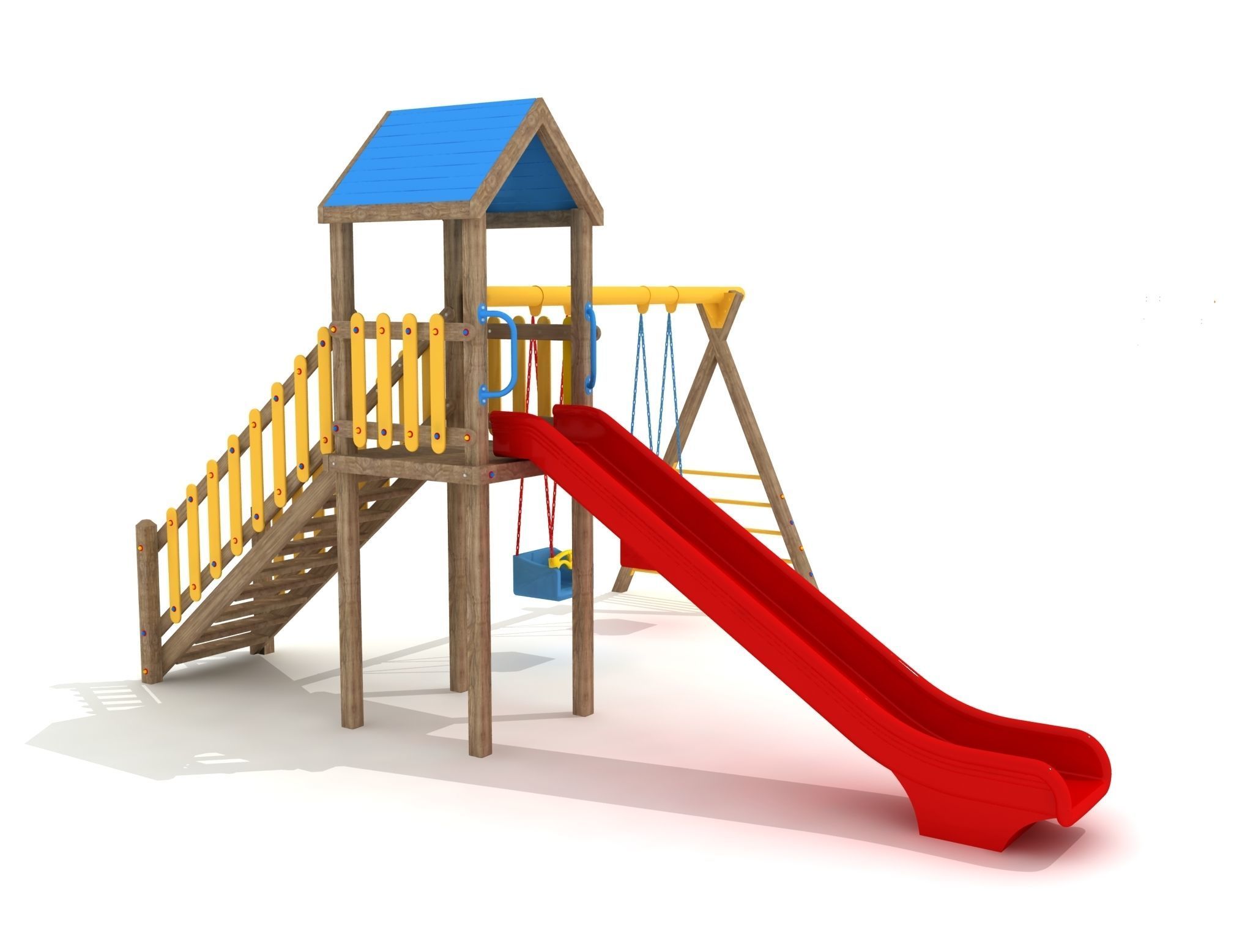 3D Wooden Playground 002 3D model_1