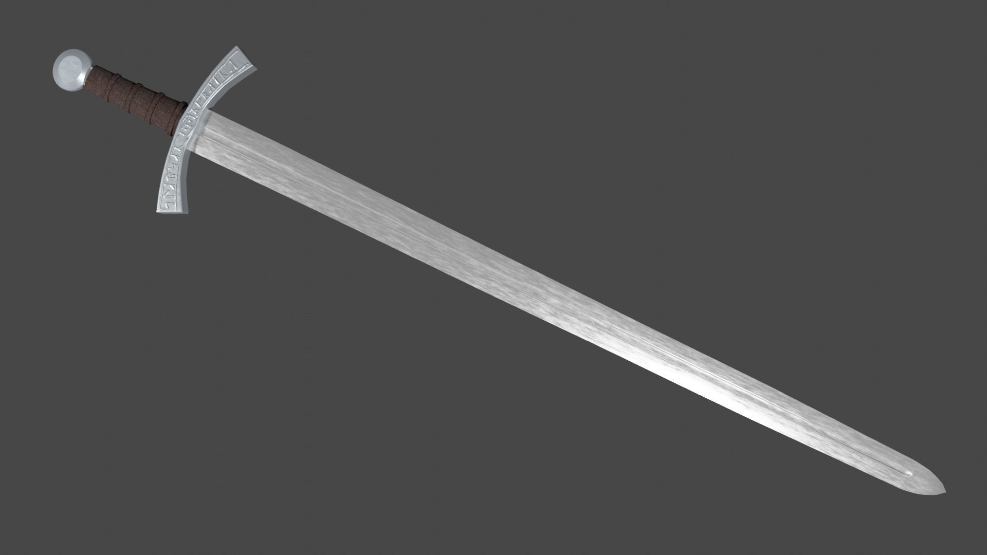 Caroling sword with Falchion handle Low-poly 3D model_1