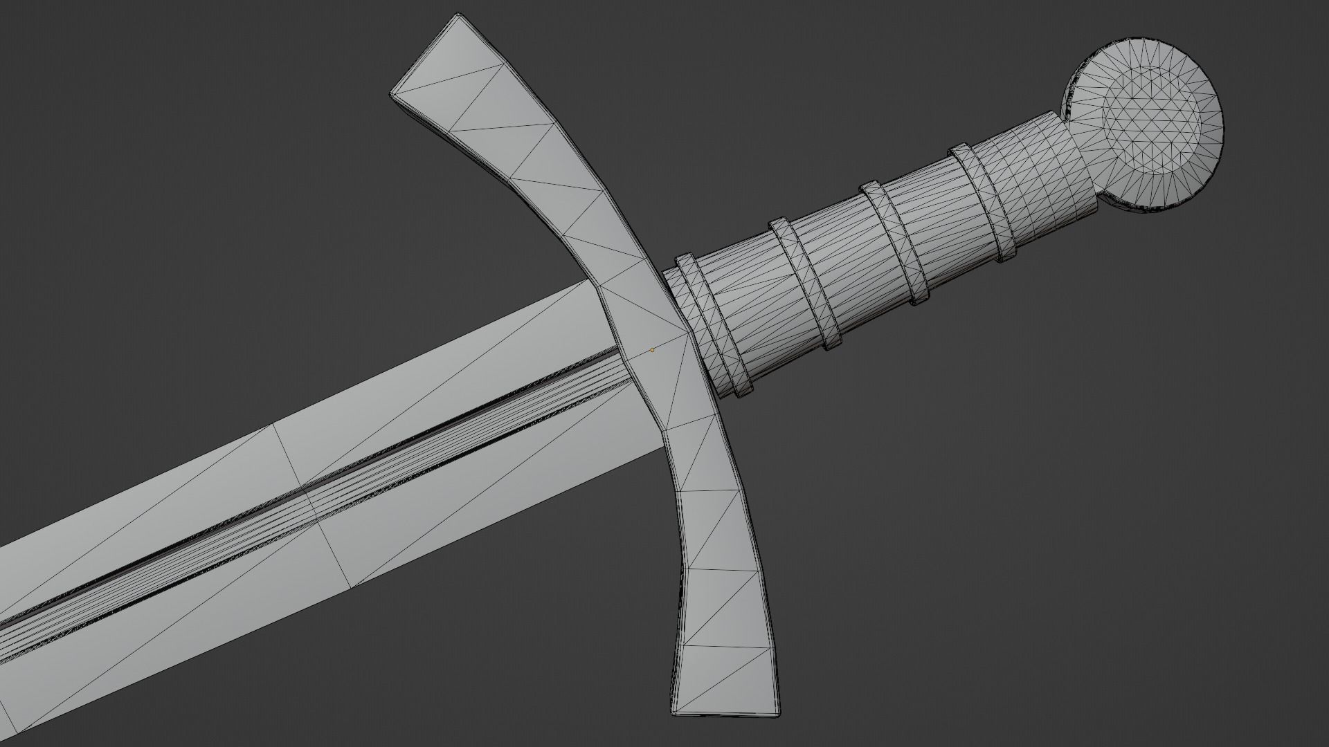Caroling sword with Falchion handle Low-poly 3D model_17