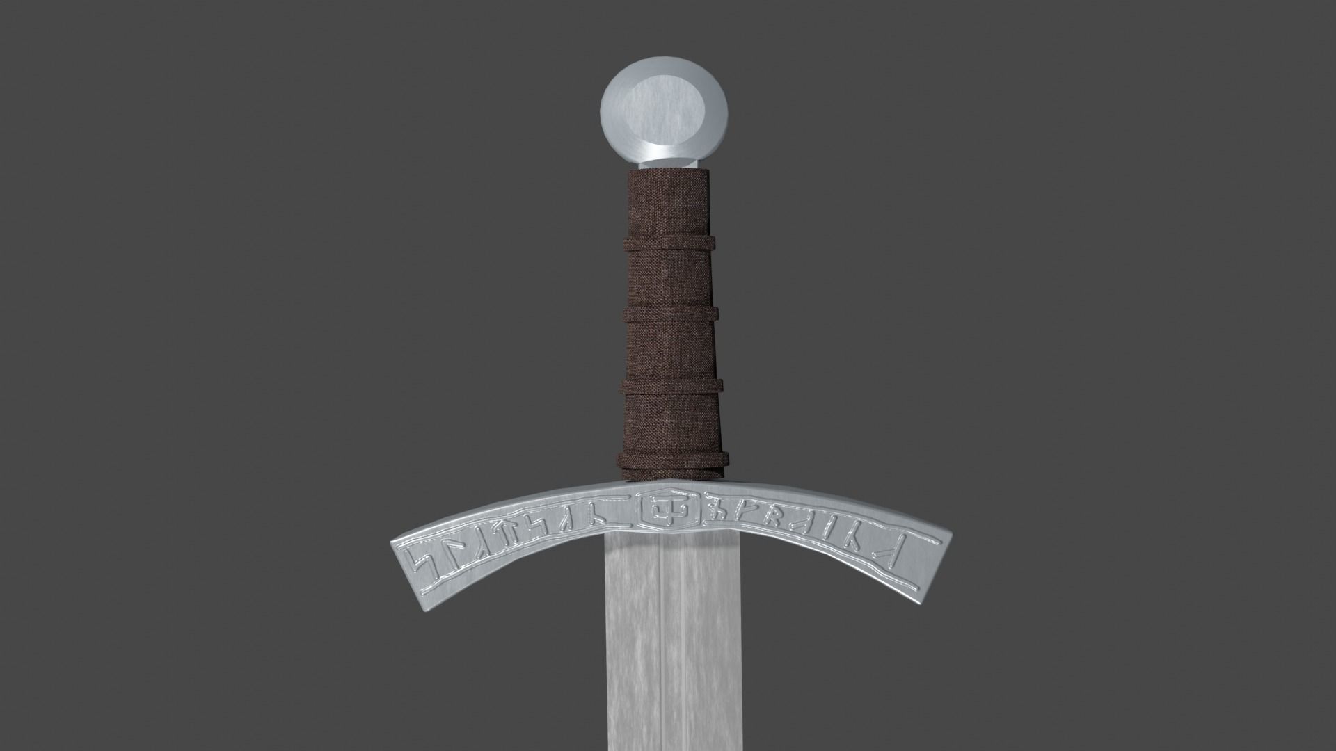 Caroling sword with Falchion handle Low-poly 3D model_9