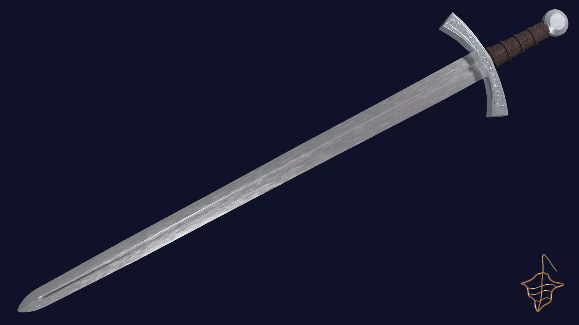 Caroling sword with Falchion handle Low-poly 3D model_0