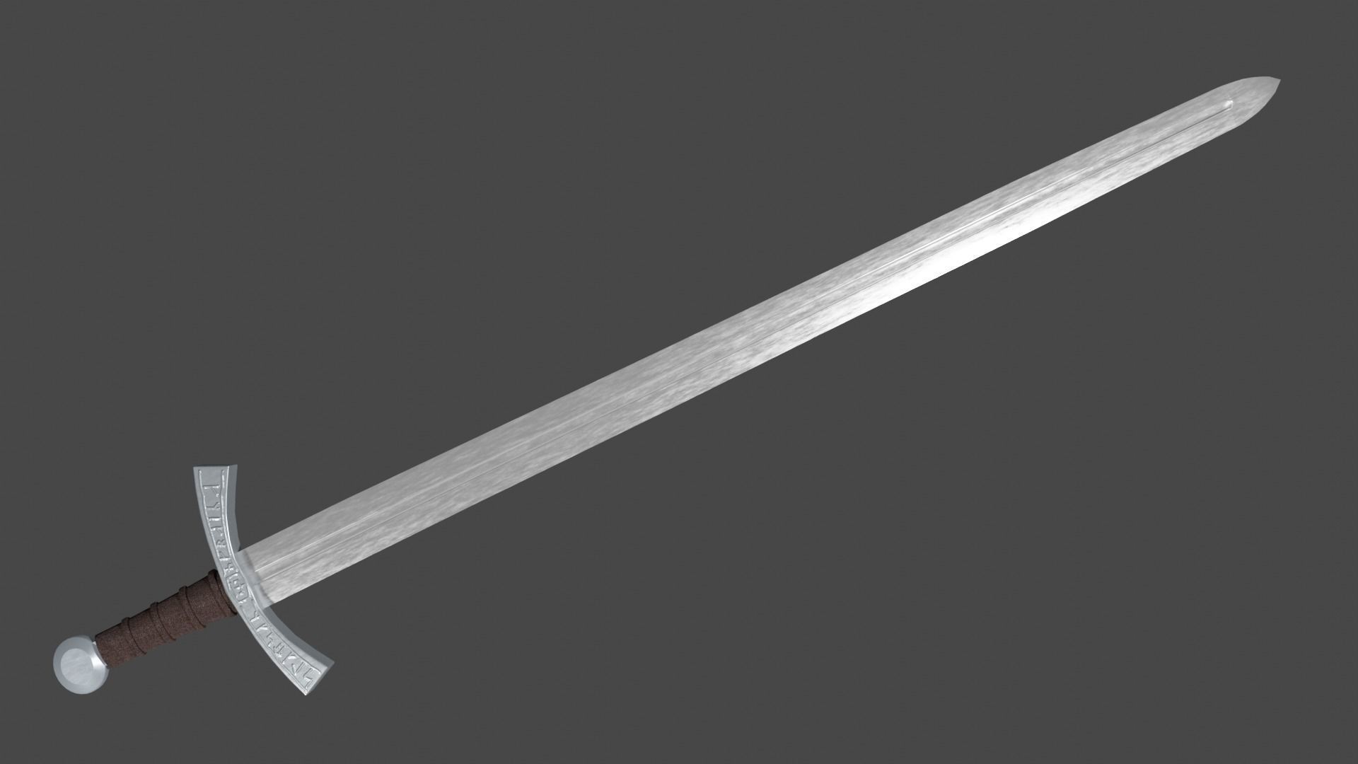 Caroling sword with Falchion handle Low-poly 3D model_2