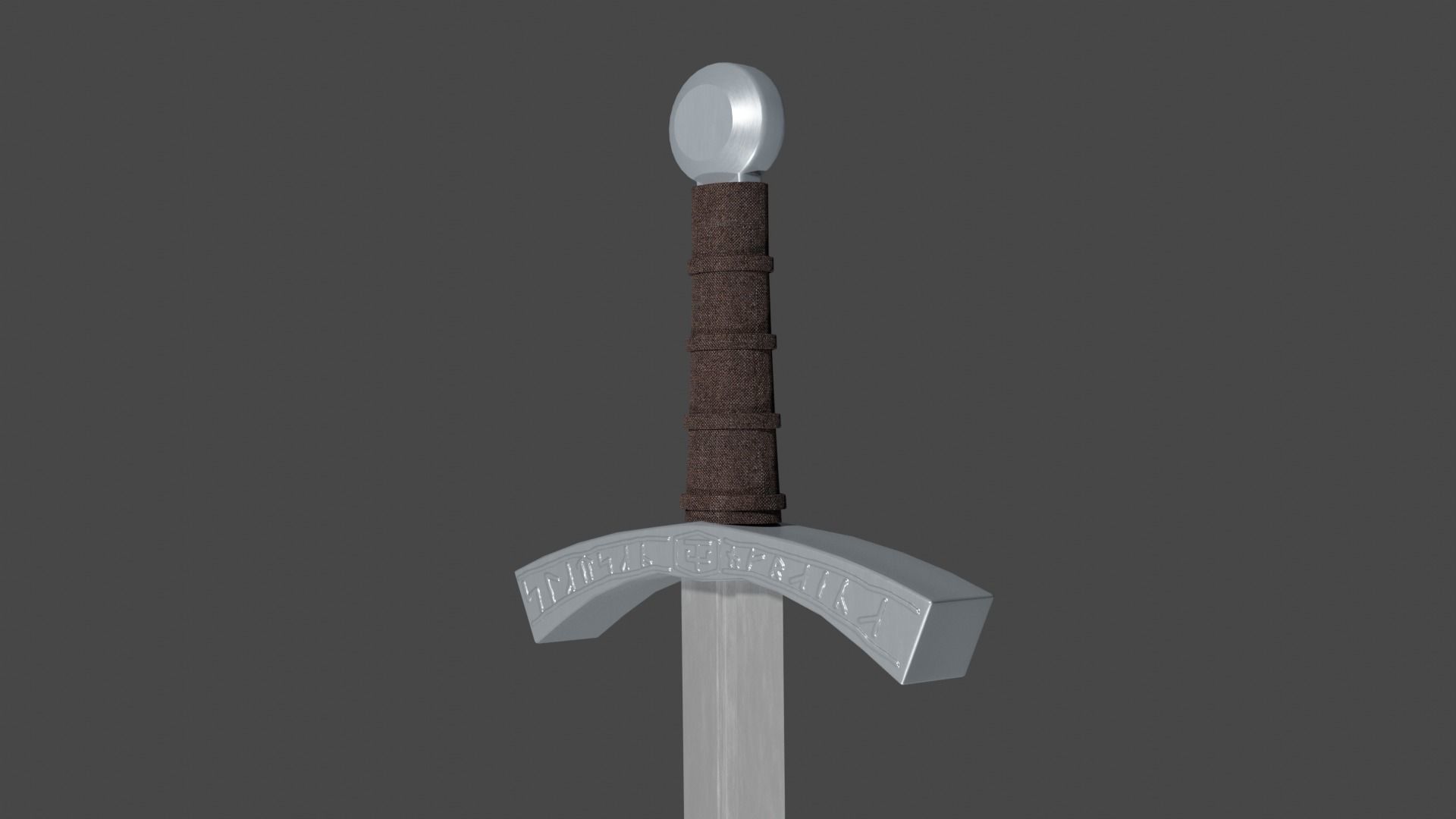 Caroling sword with Falchion handle Low-poly 3D model_10