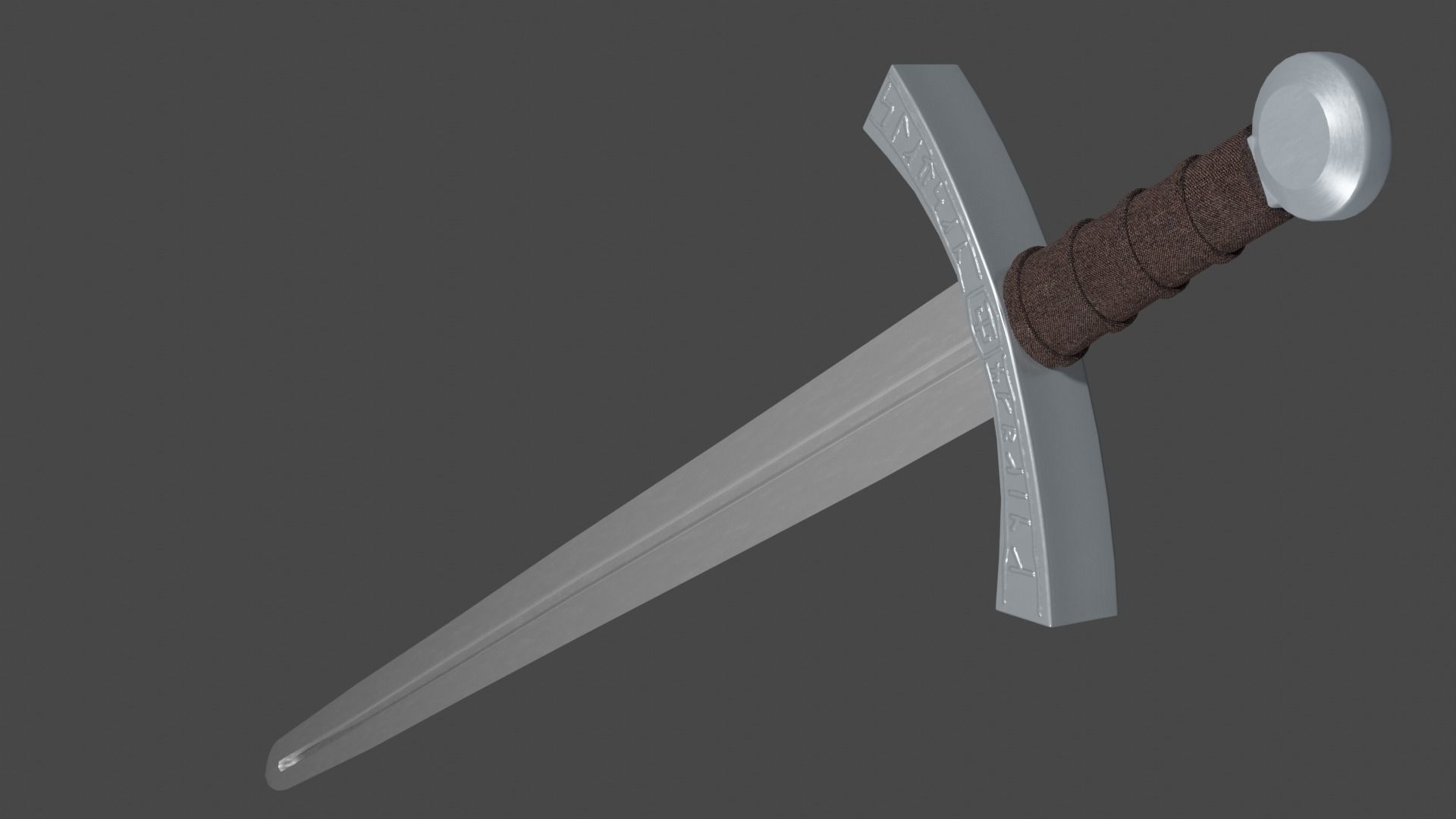 Caroling sword with Falchion handle Low-poly 3D model_11