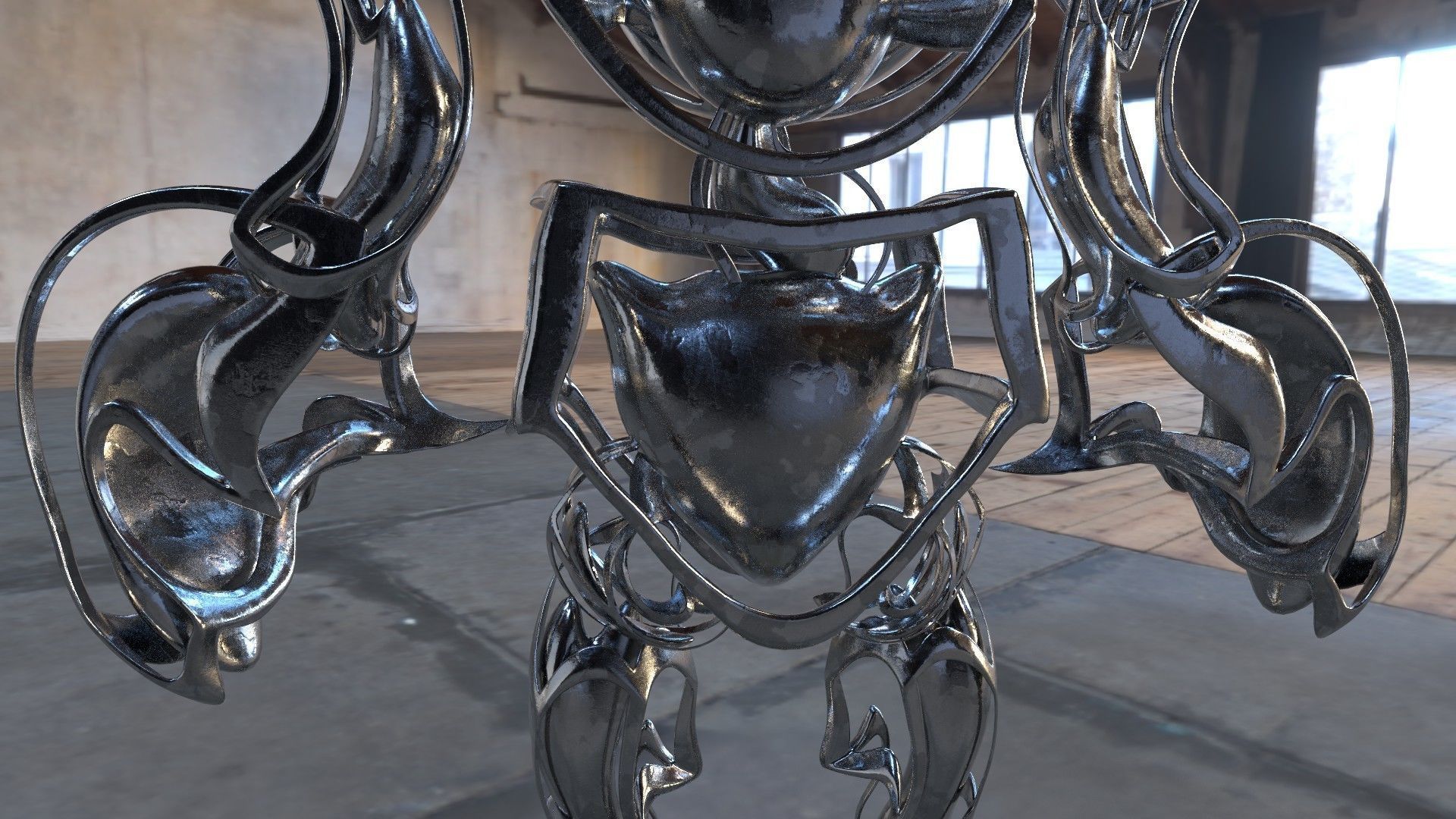 Robot 2 Low-poly 3D model_3