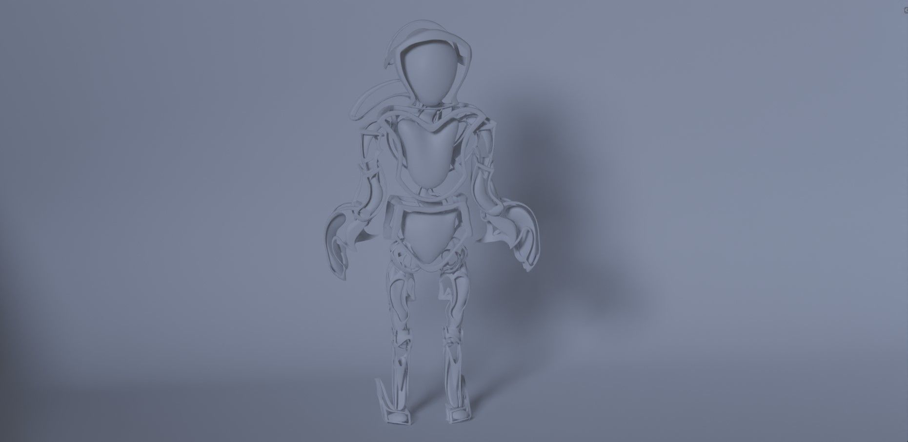 Robot 2 Low-poly 3D model_7