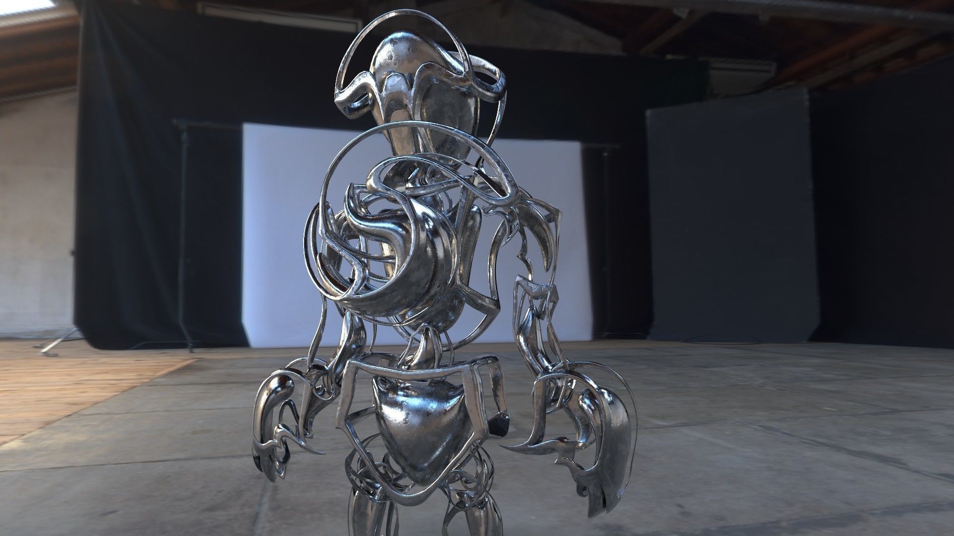 Robot 2 Low-poly 3D model_6