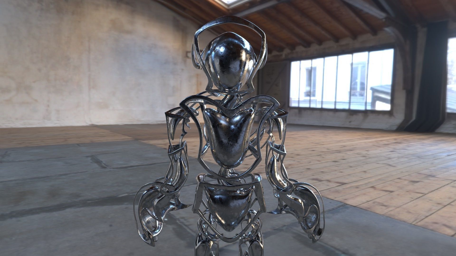 Robot 2 Low-poly 3D model_2