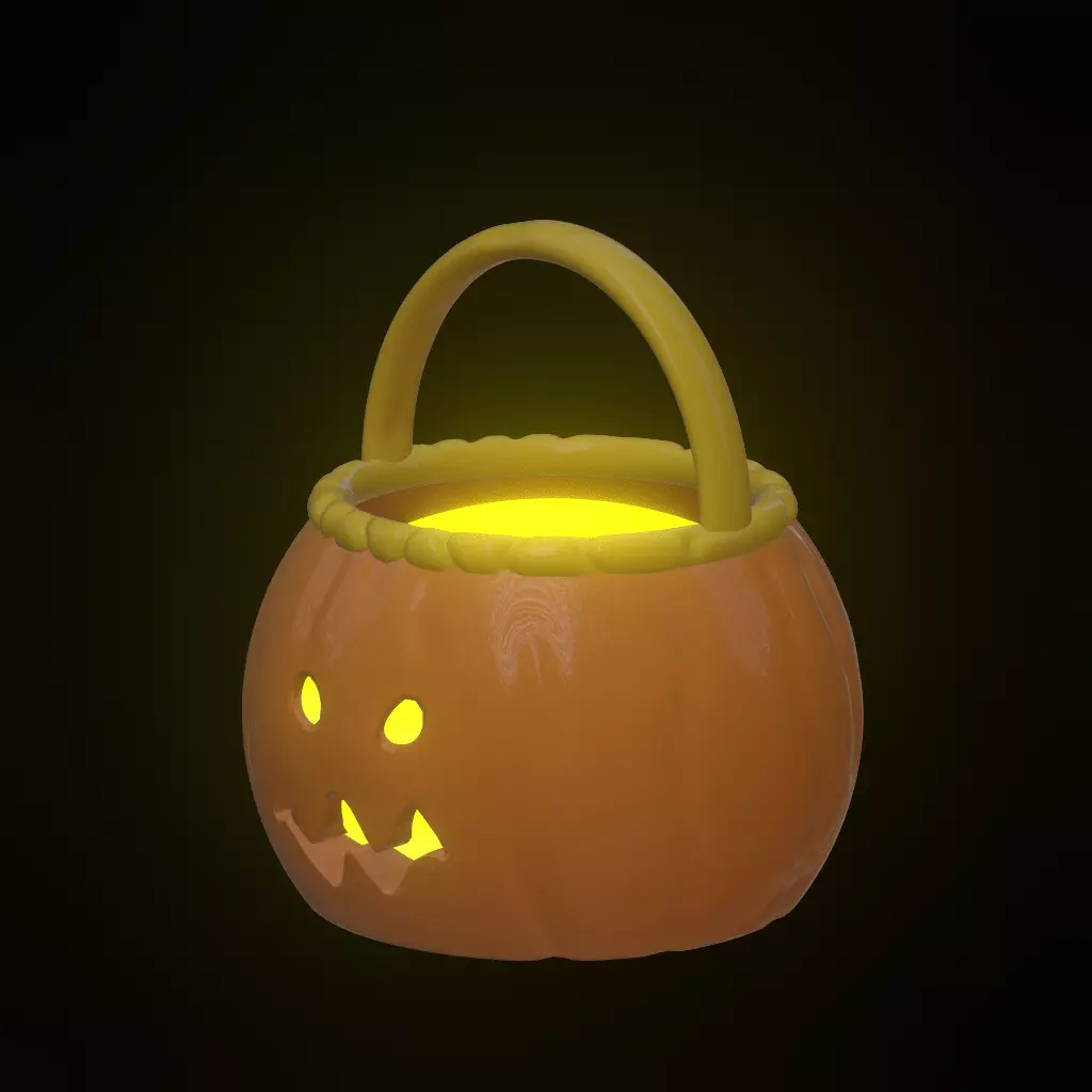 Halloween pumpkin basket 3D model