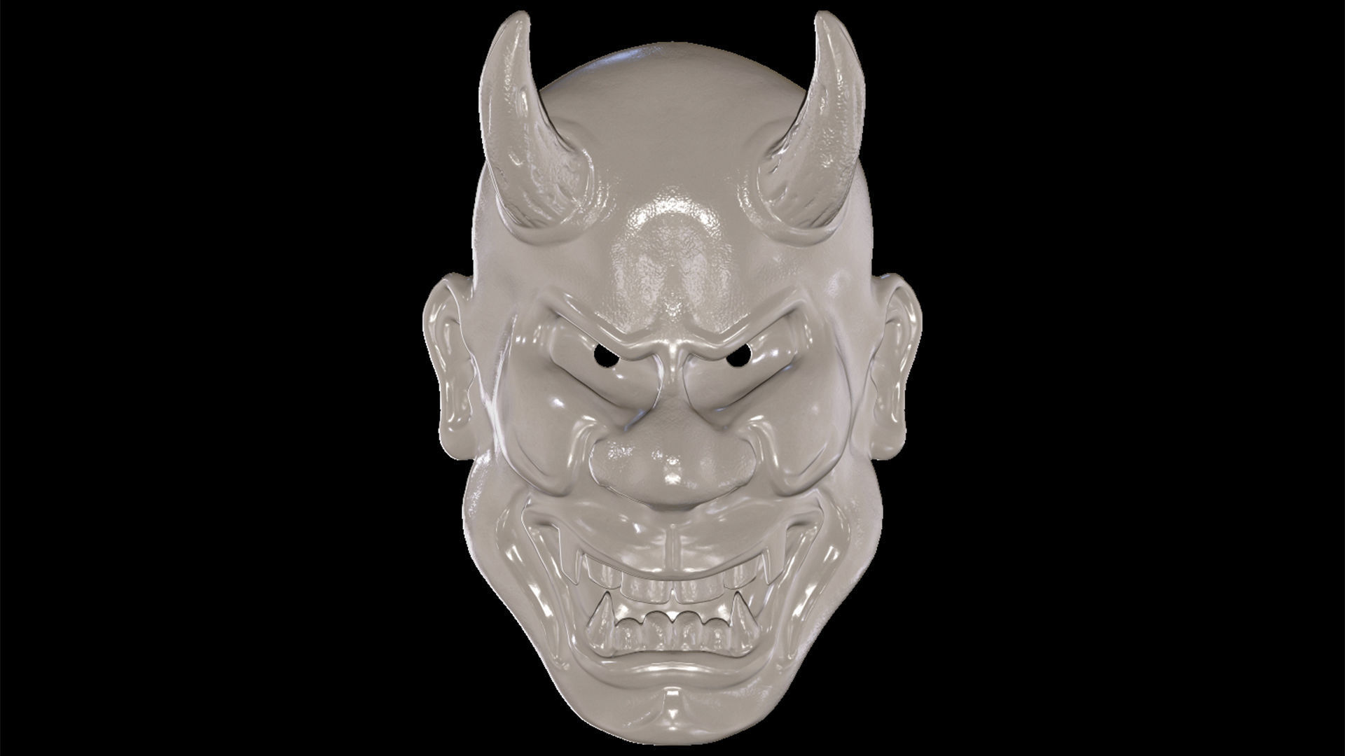 Hannya mask Traditional japanese mask 3D print model_4