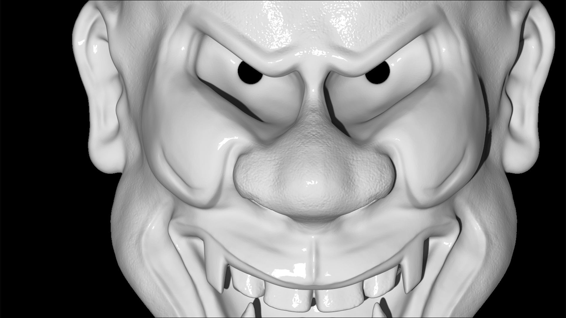 Hannya mask Traditional japanese mask 3D print model_15