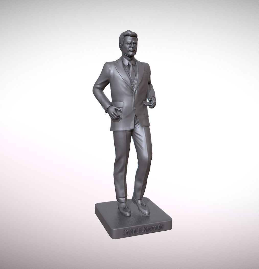 statue of President John Kennedy 3D print model_2