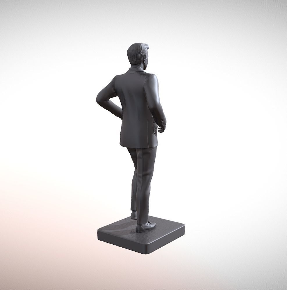 statue of President John Kennedy 3D print model_3