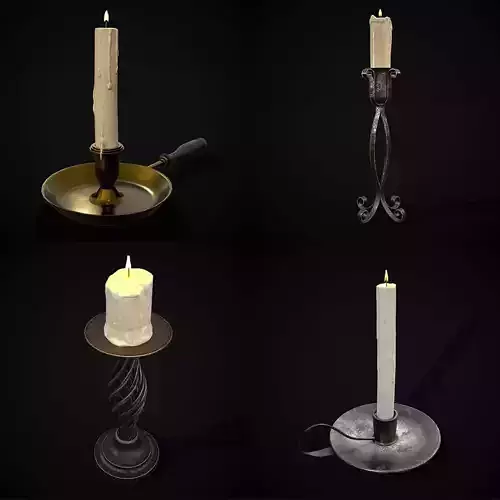 Medieval Lights Mix Three 3D Model Collection