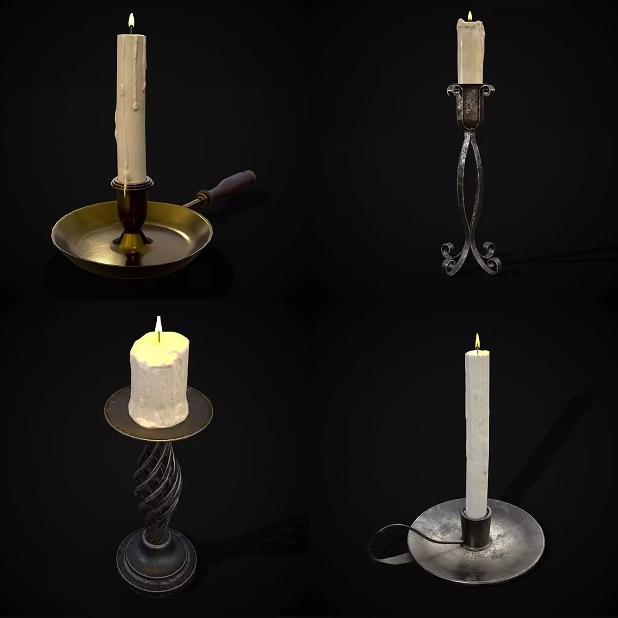 Medieval Lights Mix Three 3D Model Collection_0