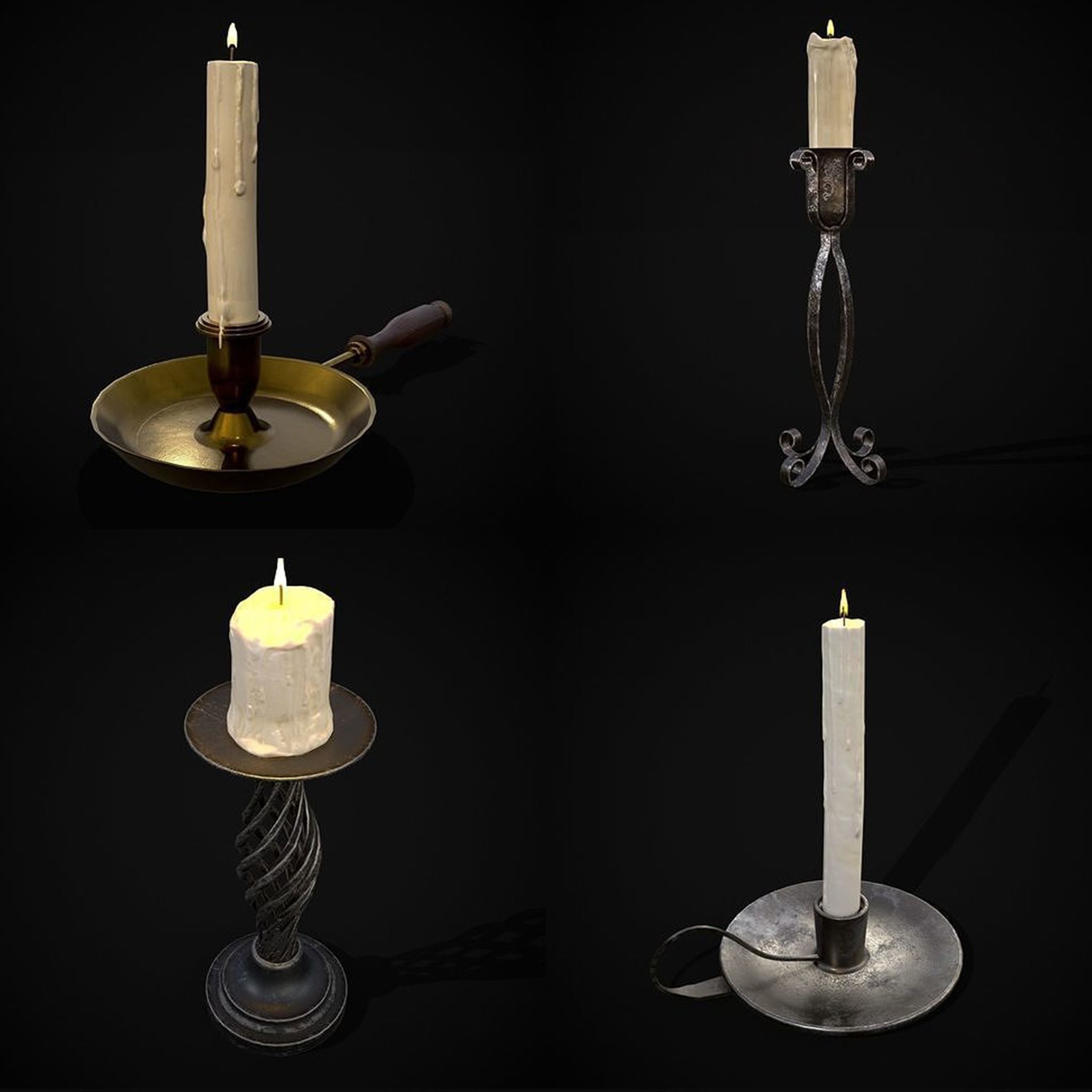 Medieval Lights Mix Three 3D Model Collection_6