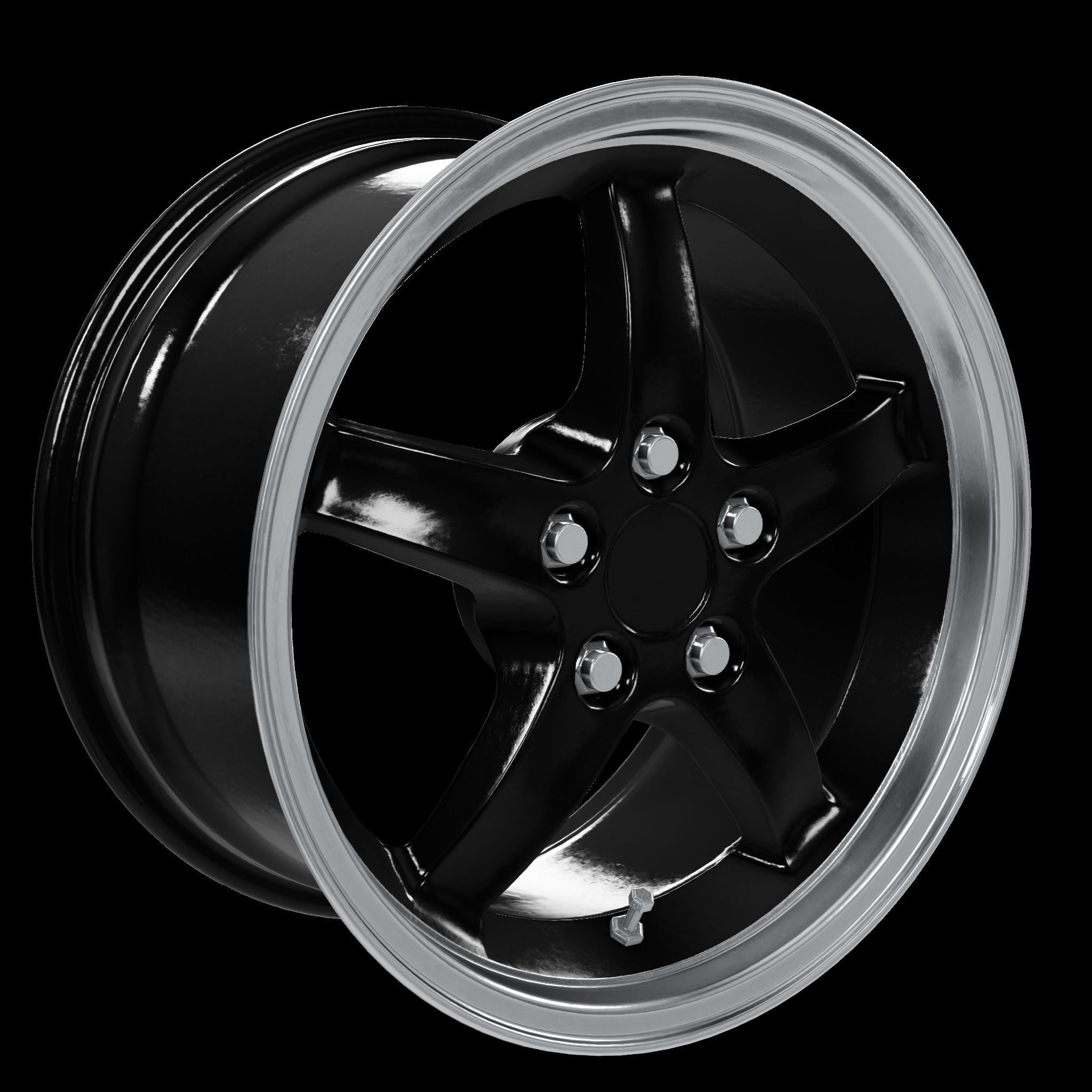 Cobra R 1995 Dished Wheel 17x9 3D model_4