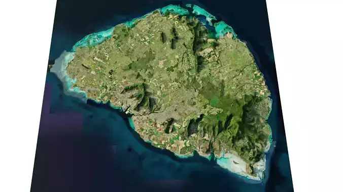Mauritius island full 3d model terrain 3D model