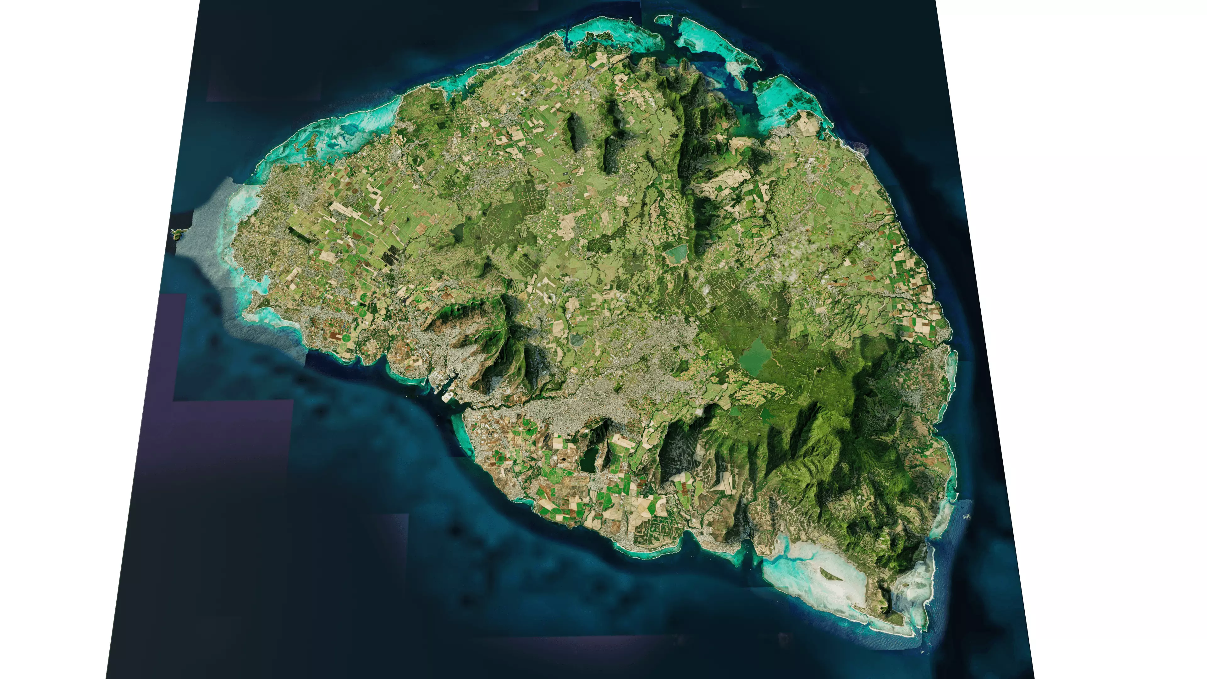 Mauritius island full 3d model terrain 3D model_0