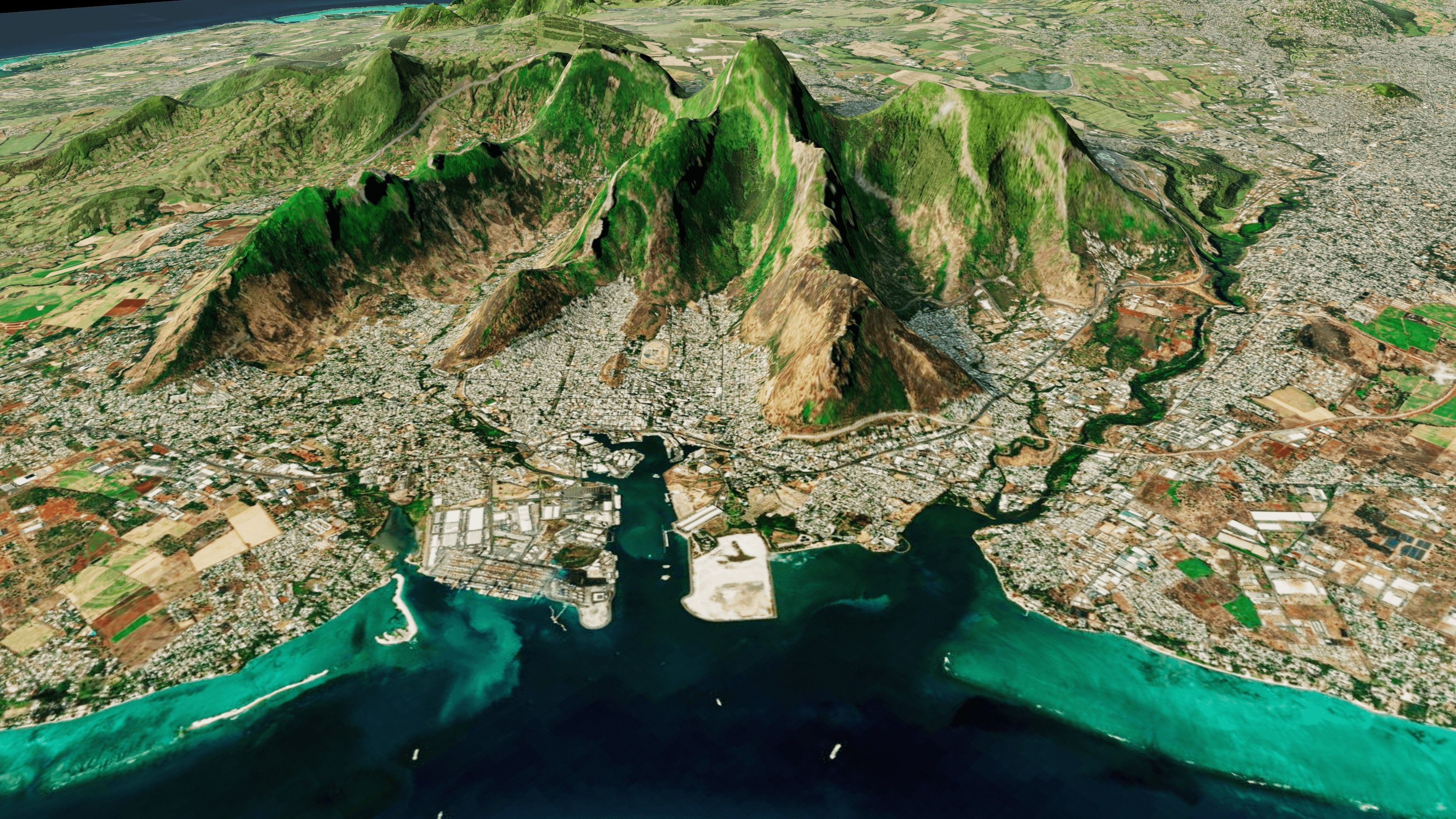 Mauritius island full 3d model terrain 3D model_6