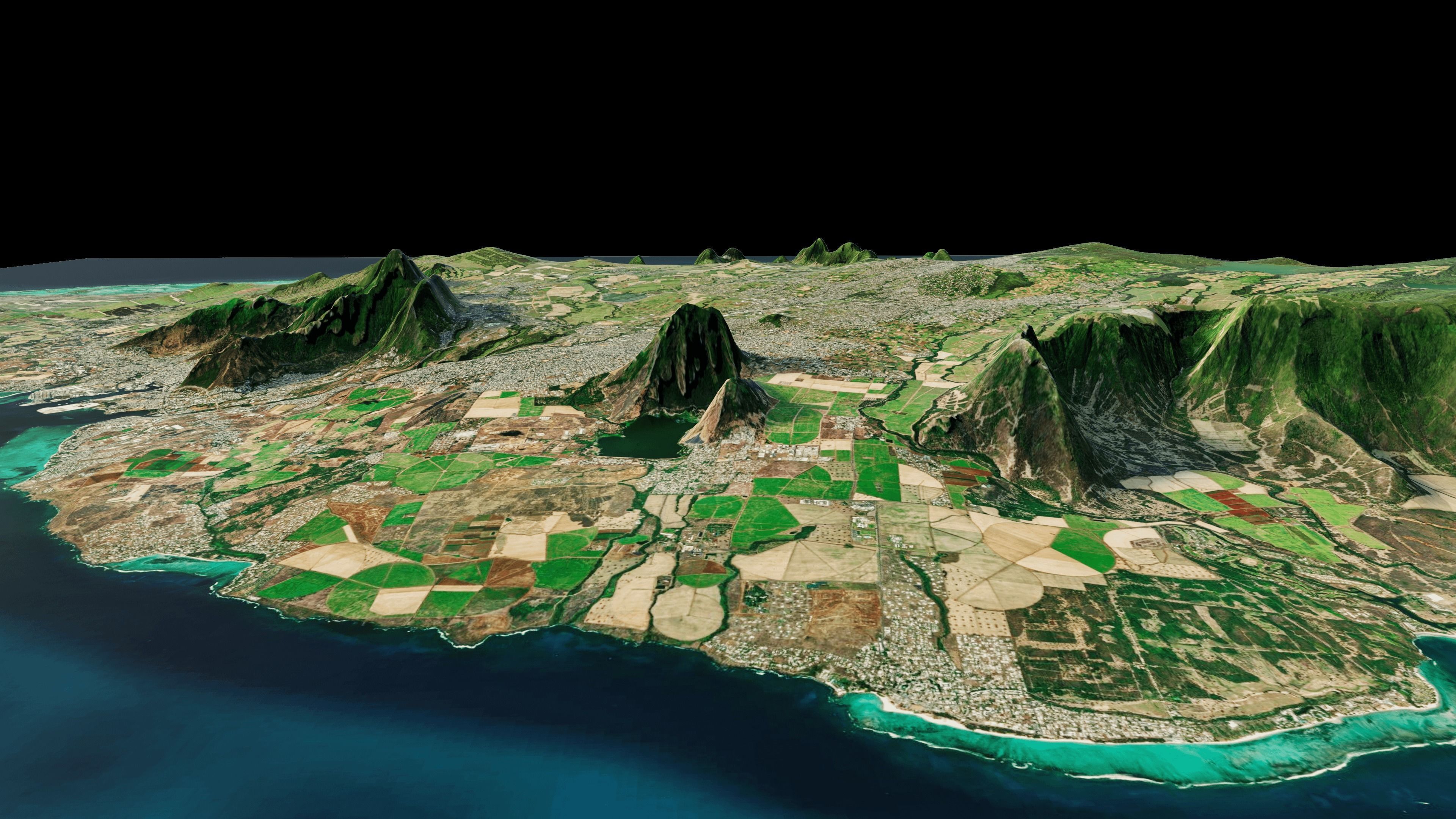 Mauritius island full 3d model terrain 3D model_3