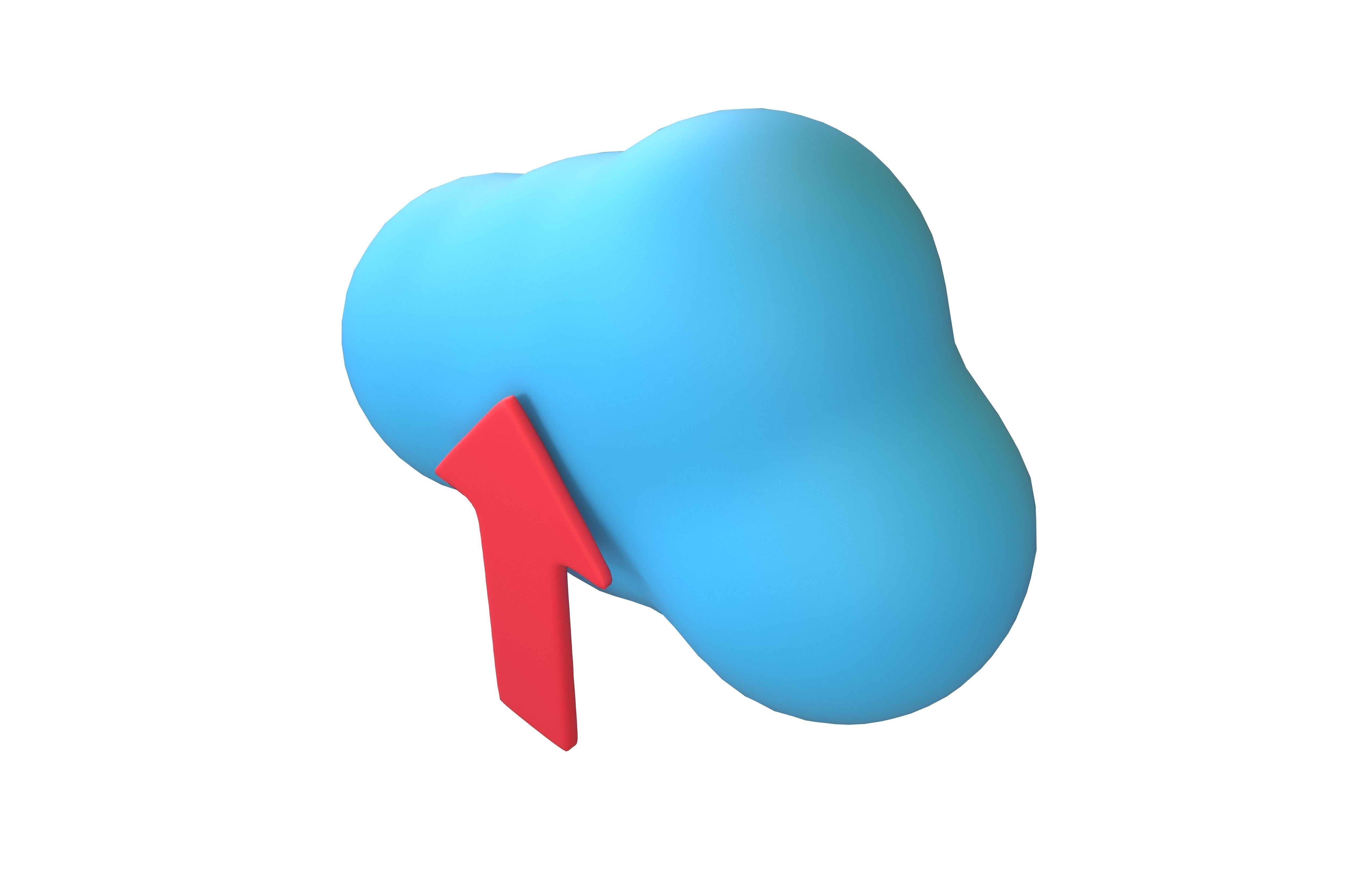 Cloud Upload Icon v1 001 Low-poly 3D model_3