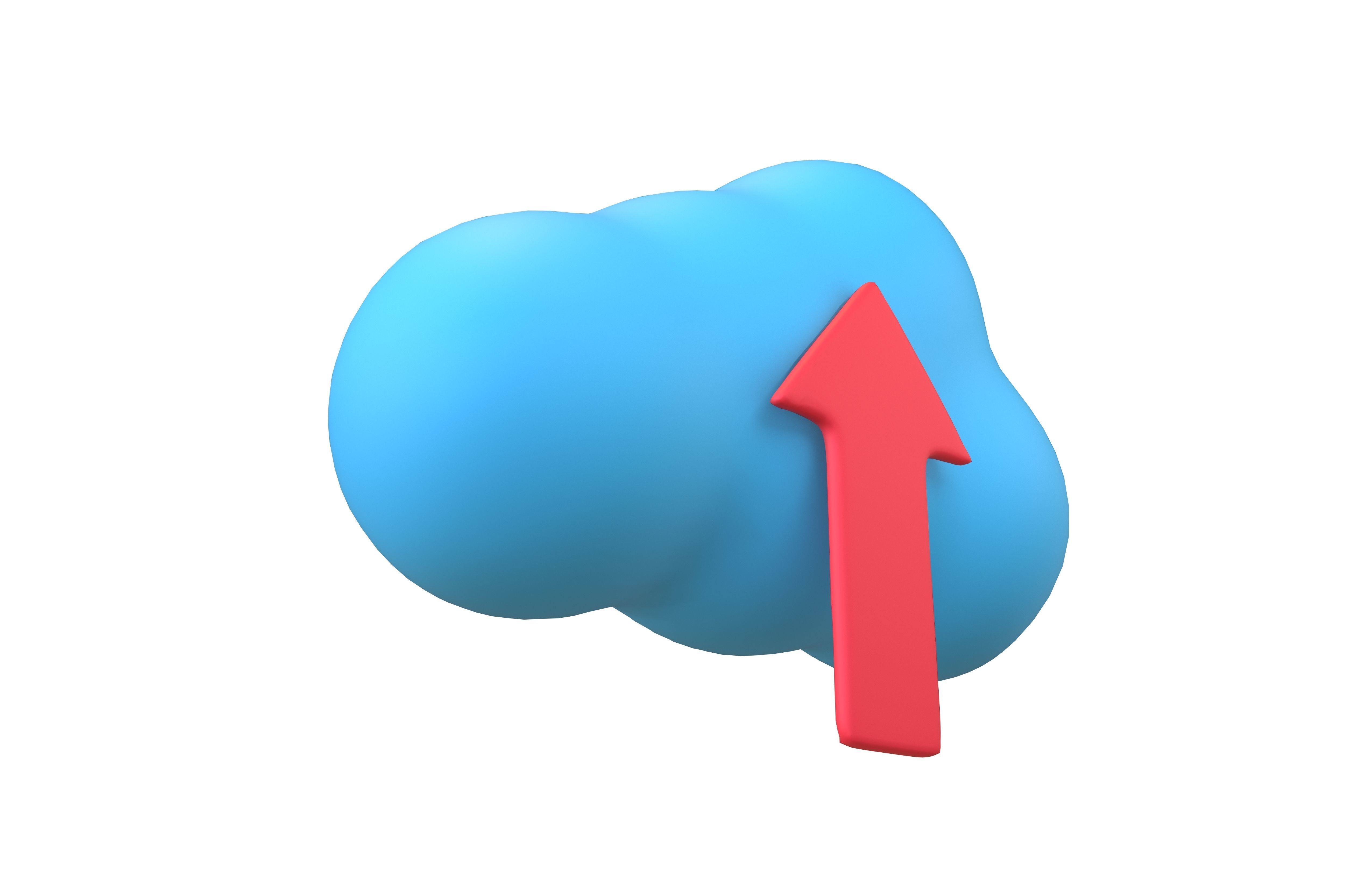Cloud Upload Icon v1 001 Low-poly 3D model_2