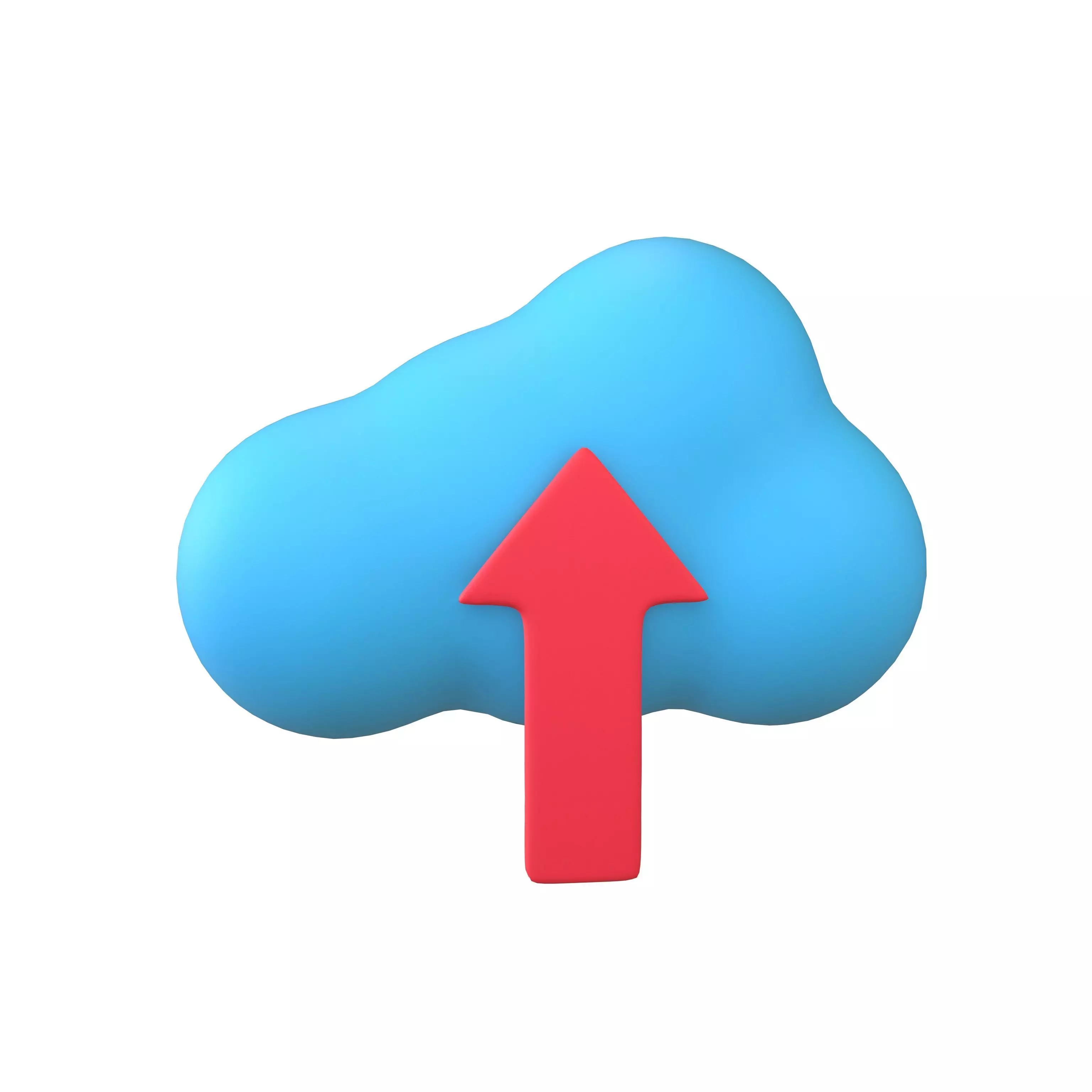 Cloud Upload Icon v1 001 Low-poly 3D model_0