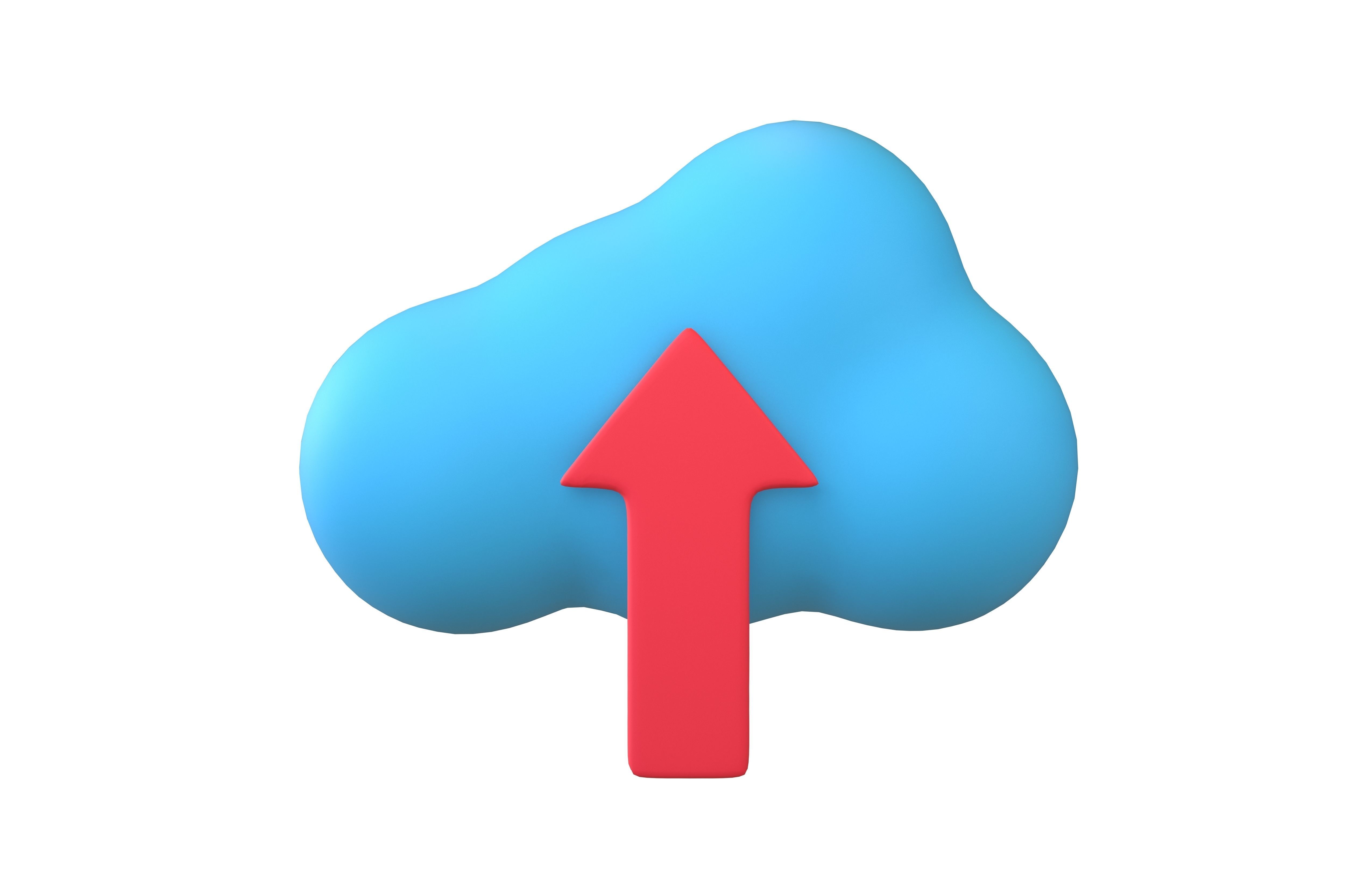 Cloud Upload Icon v1 001 Low-poly 3D model_1
