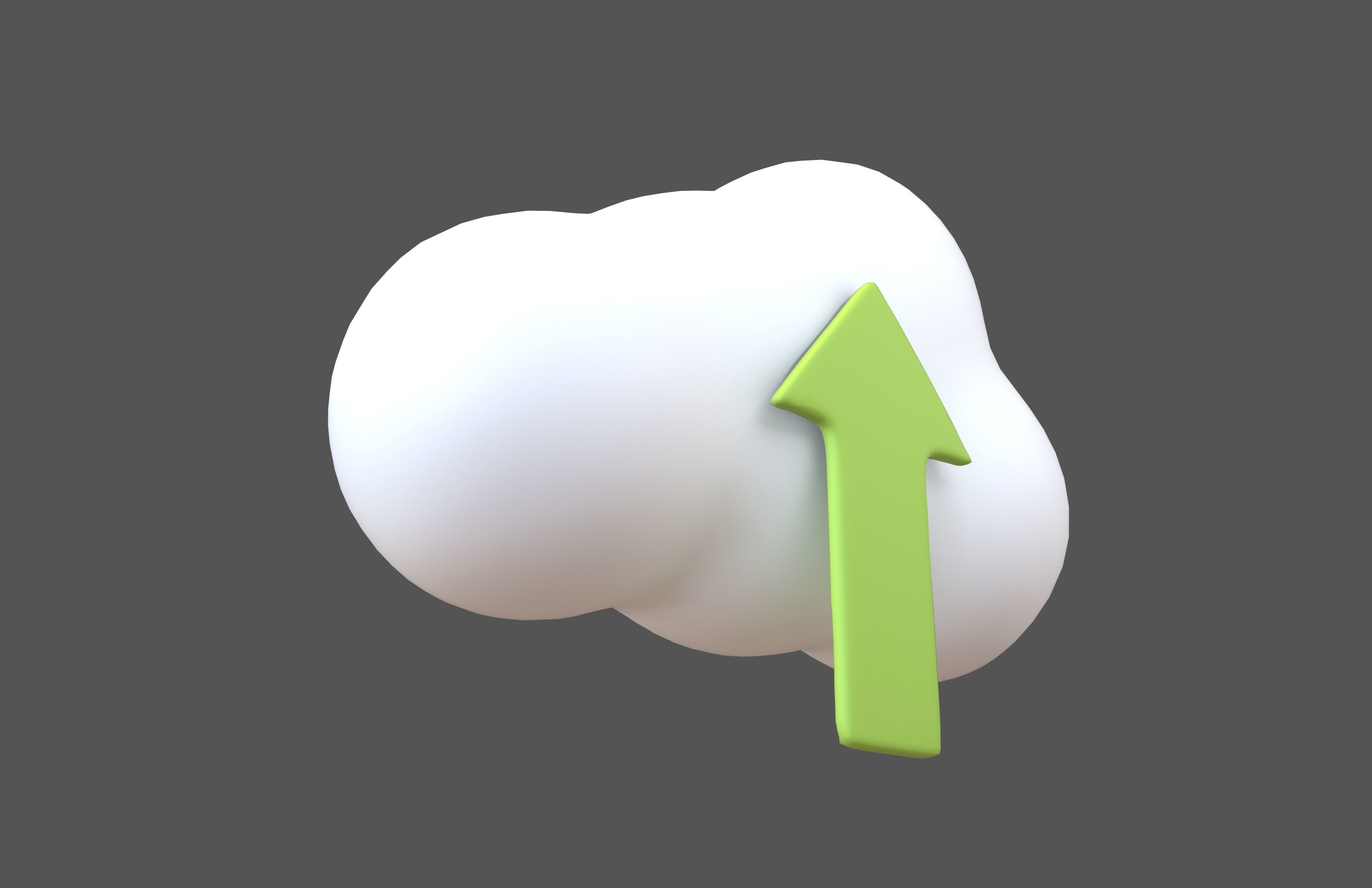 Cloud Upload Icon v1 005 Low-poly 3D model_3