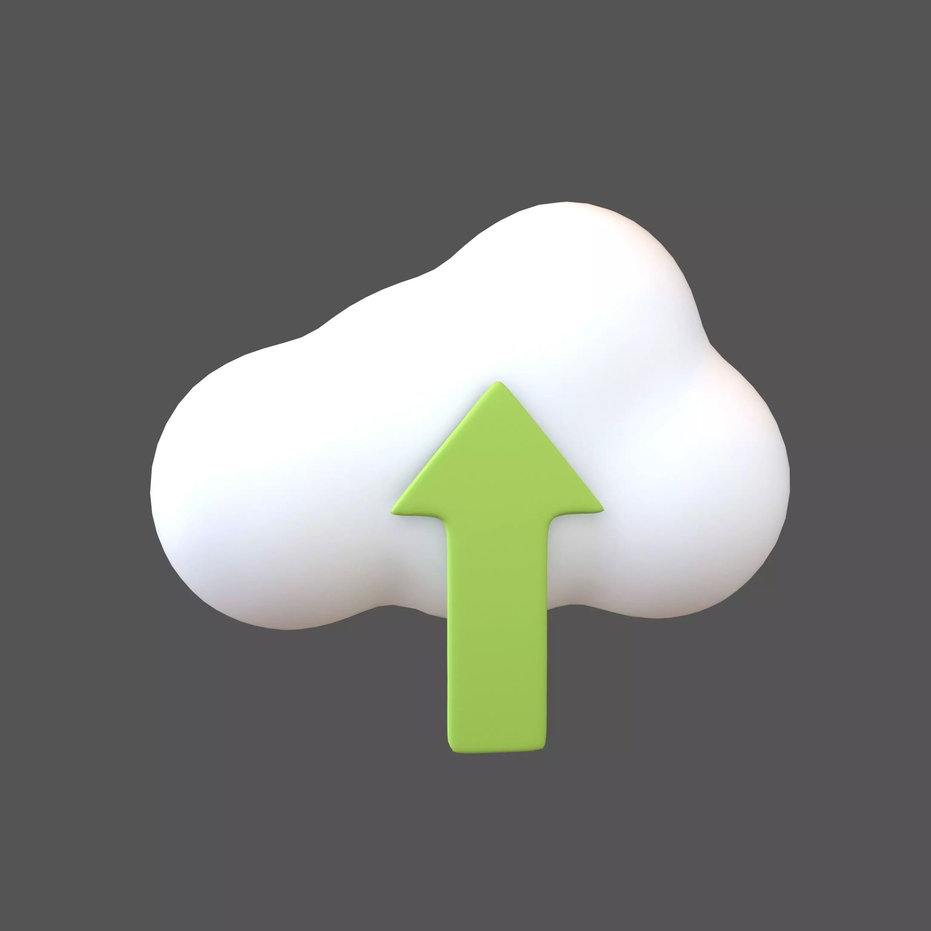 Cloud Upload Icon v1 005 Low-poly 3D model_0